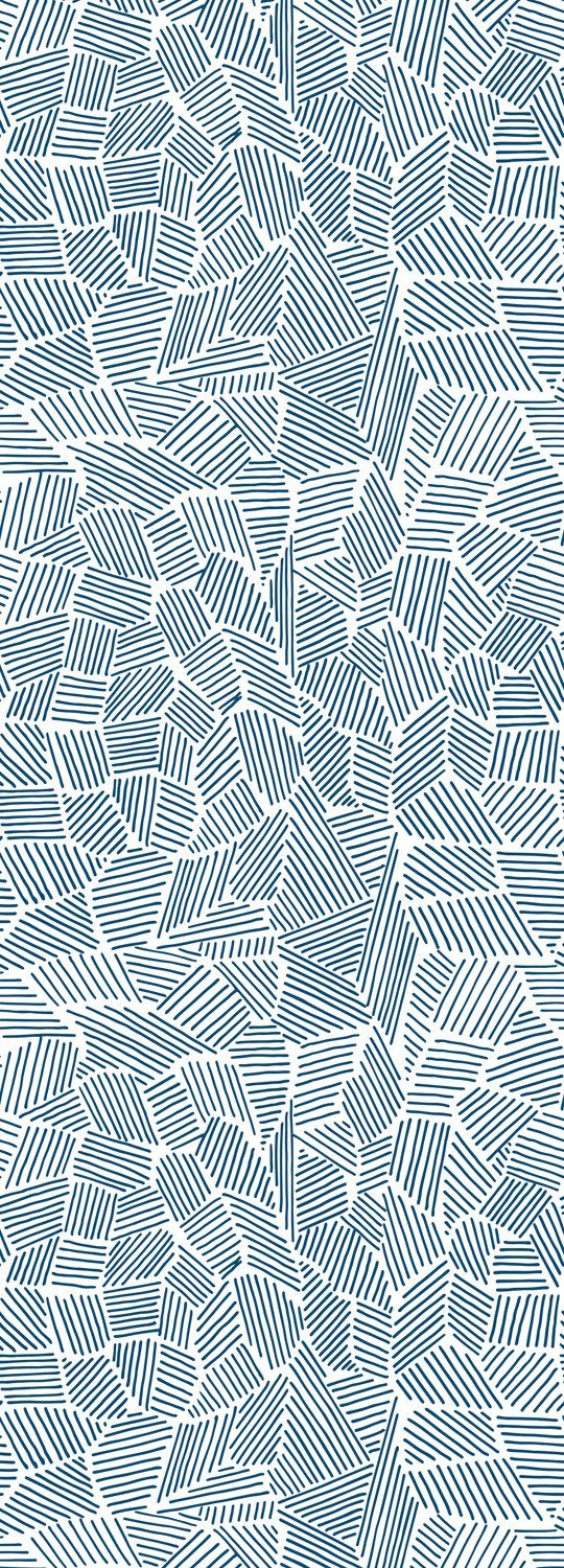 queence Vinyltapete Muster-Blau, gemustert, 90 x 250 cm, selbstklebend