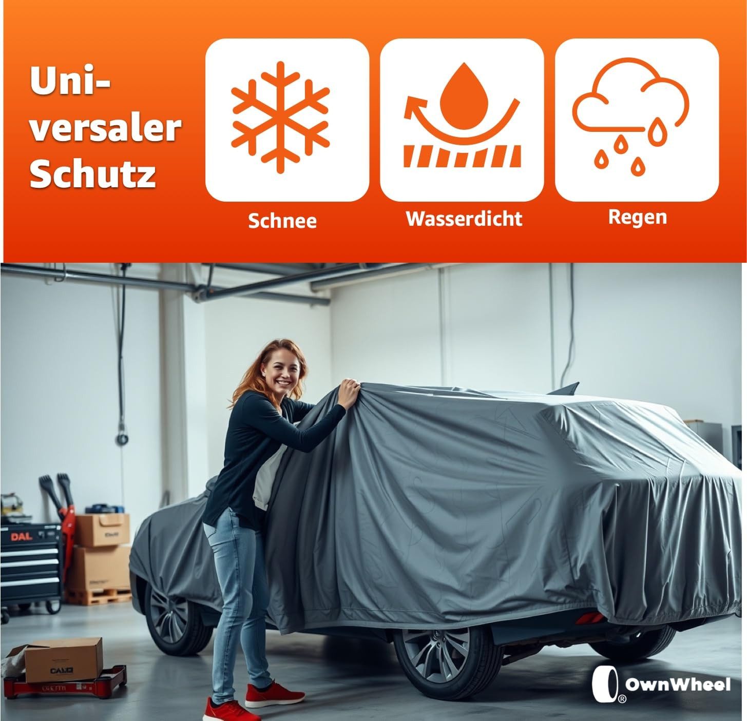 OwnWheel Autoplane SUV Wasserdichte Autoschutzhülle 490x190x180cm für Schutz & Abdeckung (Packung, 1-St)