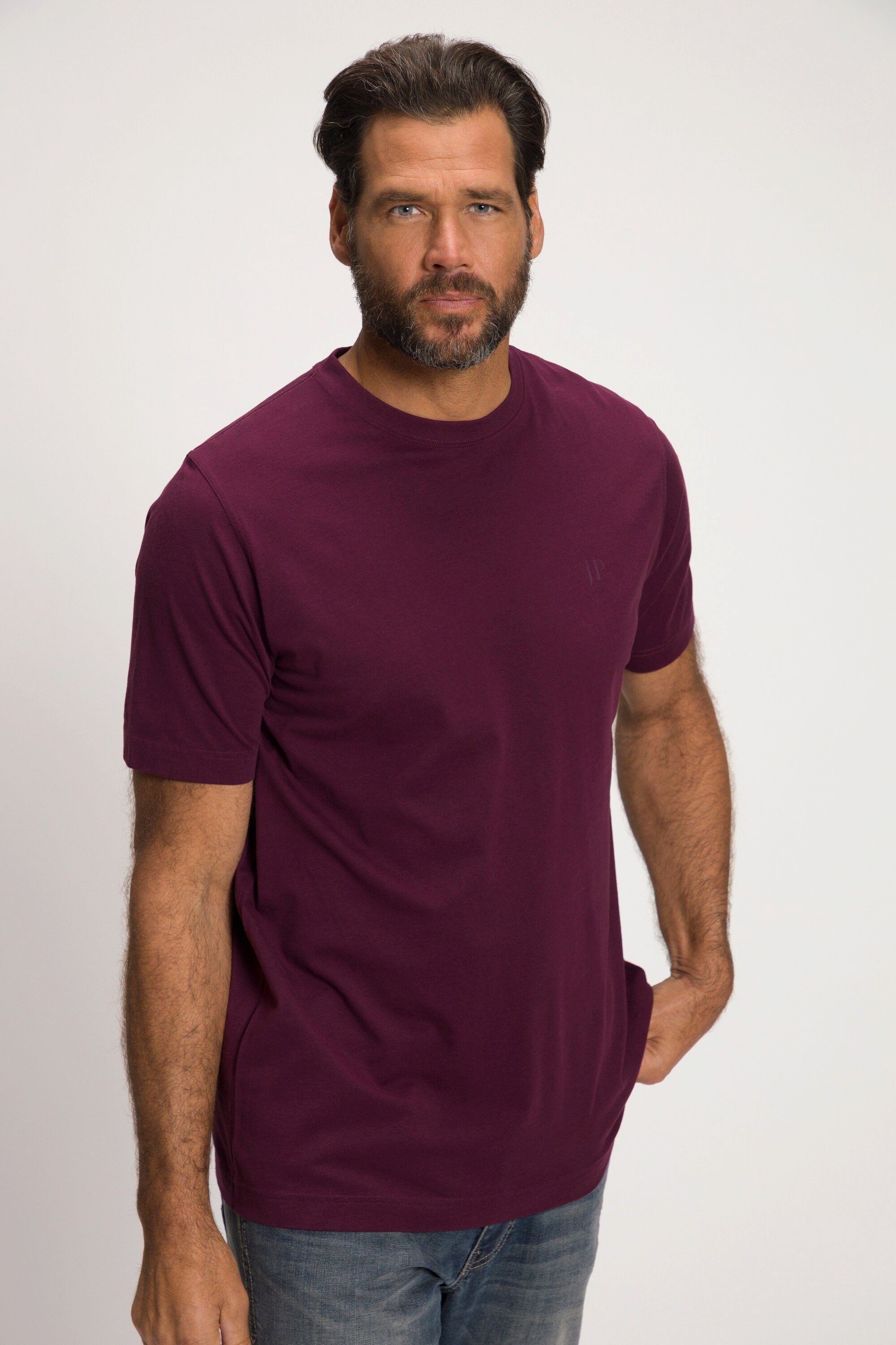Rundhals T-Shirt 8XL Basic T-Shirts (2-tlg) 2er-Pack bis JP1880 aubergine