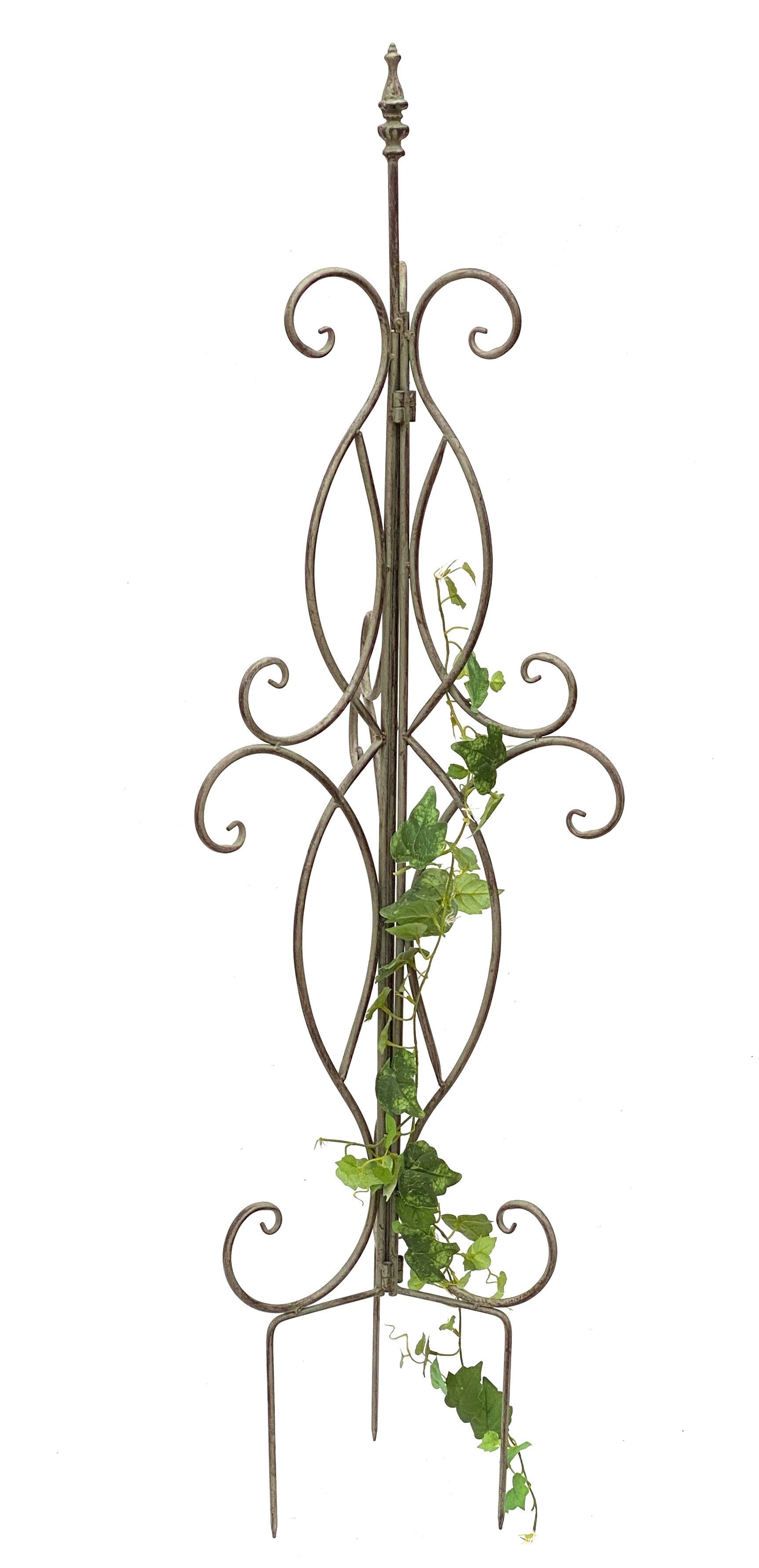 DanDiBo Rankhilfe Metall Rankgitter 125 cm 93998 Kletterhilfe Bodenstecker, Blumenhalter Ranksäule