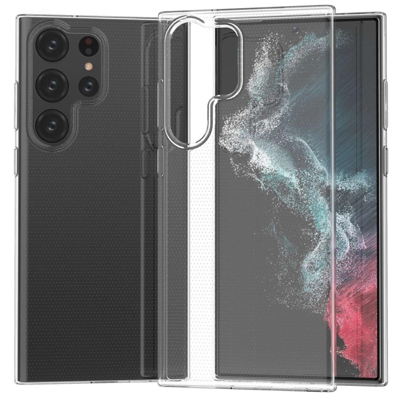 CoolGadget Handyhülle Silikon Handy Hülle Slim für Samsung Galaxy S23 Ultra 6,8 Zoll, dünne TPU Schutzhülle Case in transparent / durchsichtig