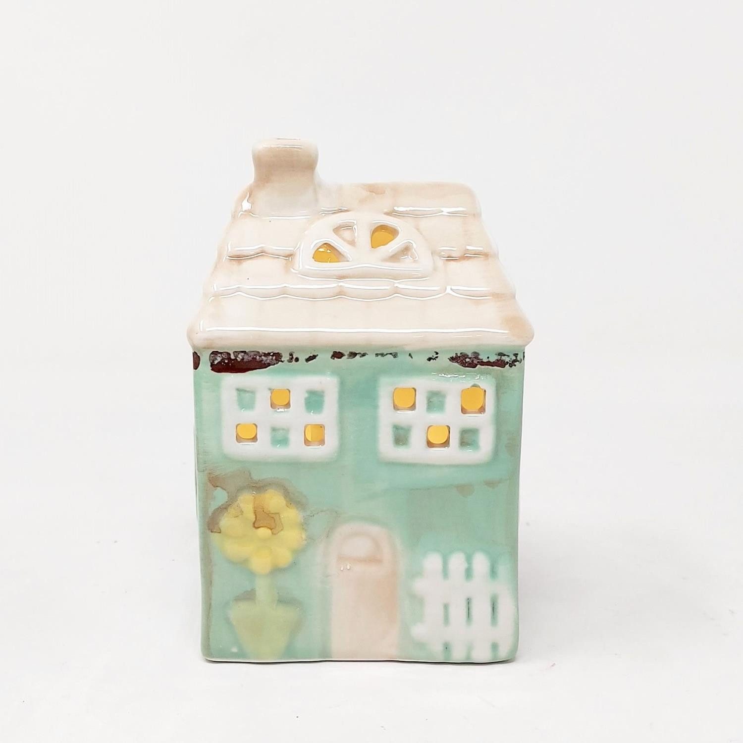 formano Dekofigur Frühlingszeit, Mit Timerfunktion, Türkis, Motiv: Häuser günstig online kaufen