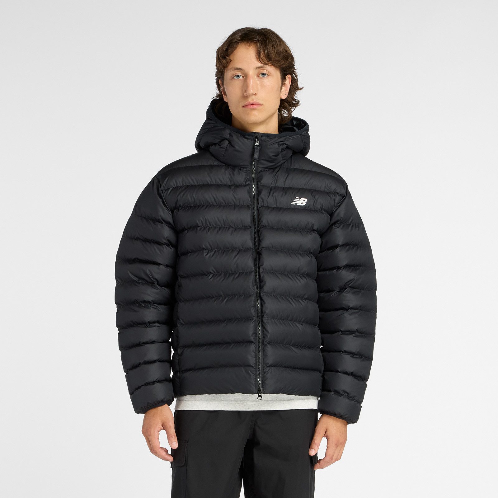 New Balance Steppjacke Hooded Puffer Jacket BLACK Warm gefütterte Übergangs günstig online kaufen