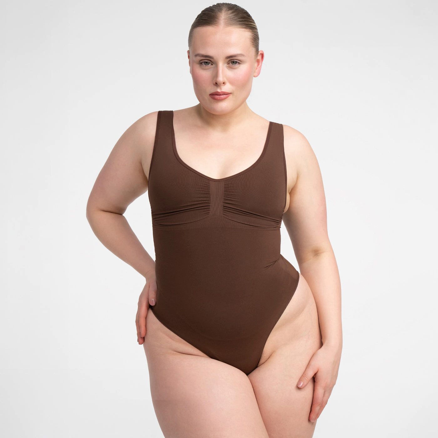 Creamy Fabrics Miederbody Tank Bodysuit Sculpting Shapewear mit Slip-Braun- günstig online kaufen
