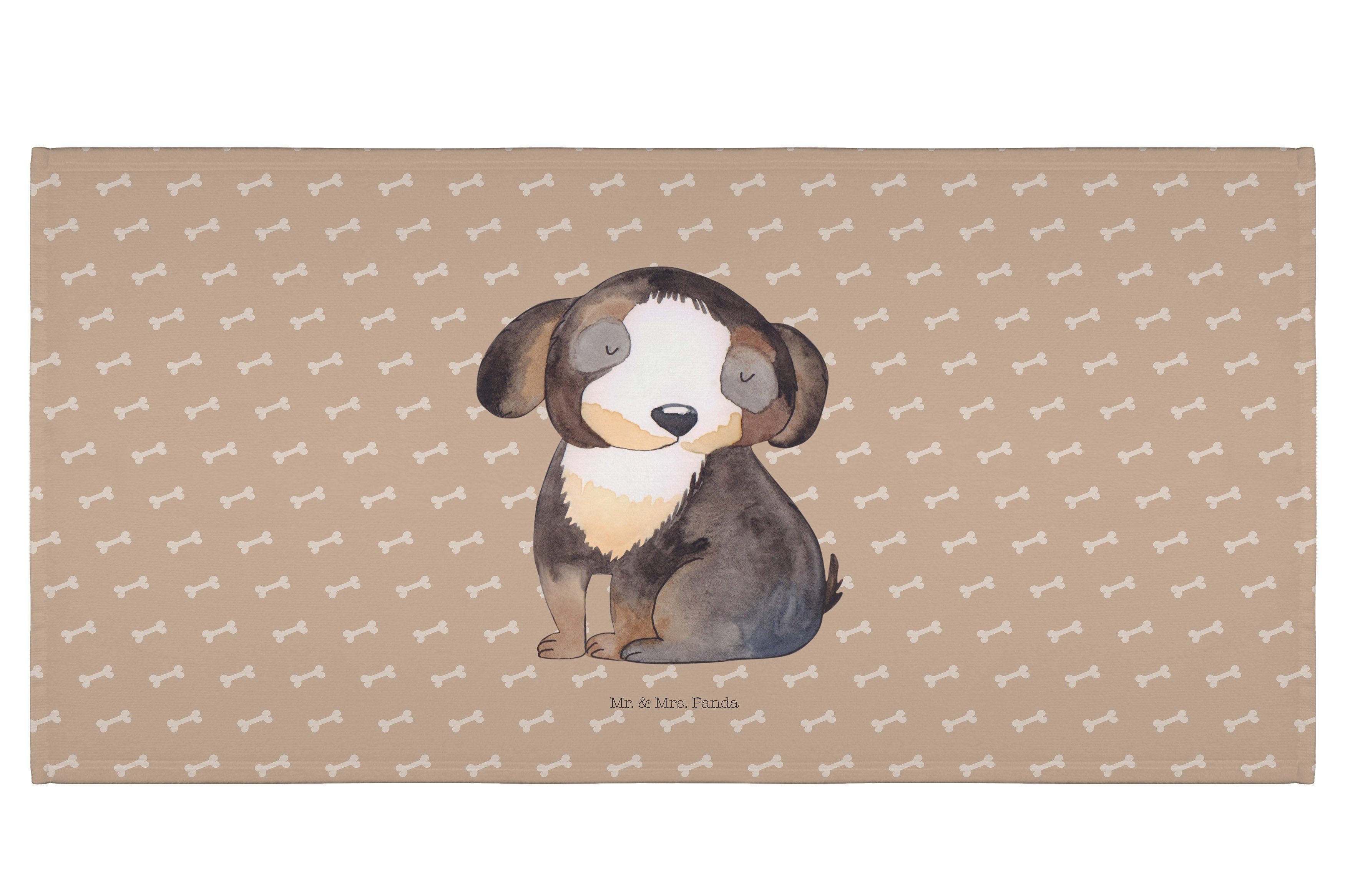 Mr. & Mrs. Panda Handtuch Hund Entspannen - Hundeglück - Geschenk, Badehandtuch, Hundeliebe, Ha, (1-St), Blickfang Design