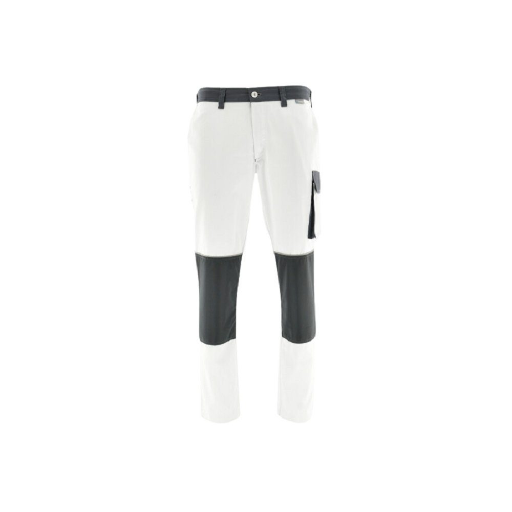 SARA WORKWEAR Arbeitshose Skiper, Weiß, günstige Malerhose für Herren mit verstärkten Knien