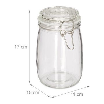relaxdays Einmachglas 1000 ml Einmachgläser im 6er Set, Glas