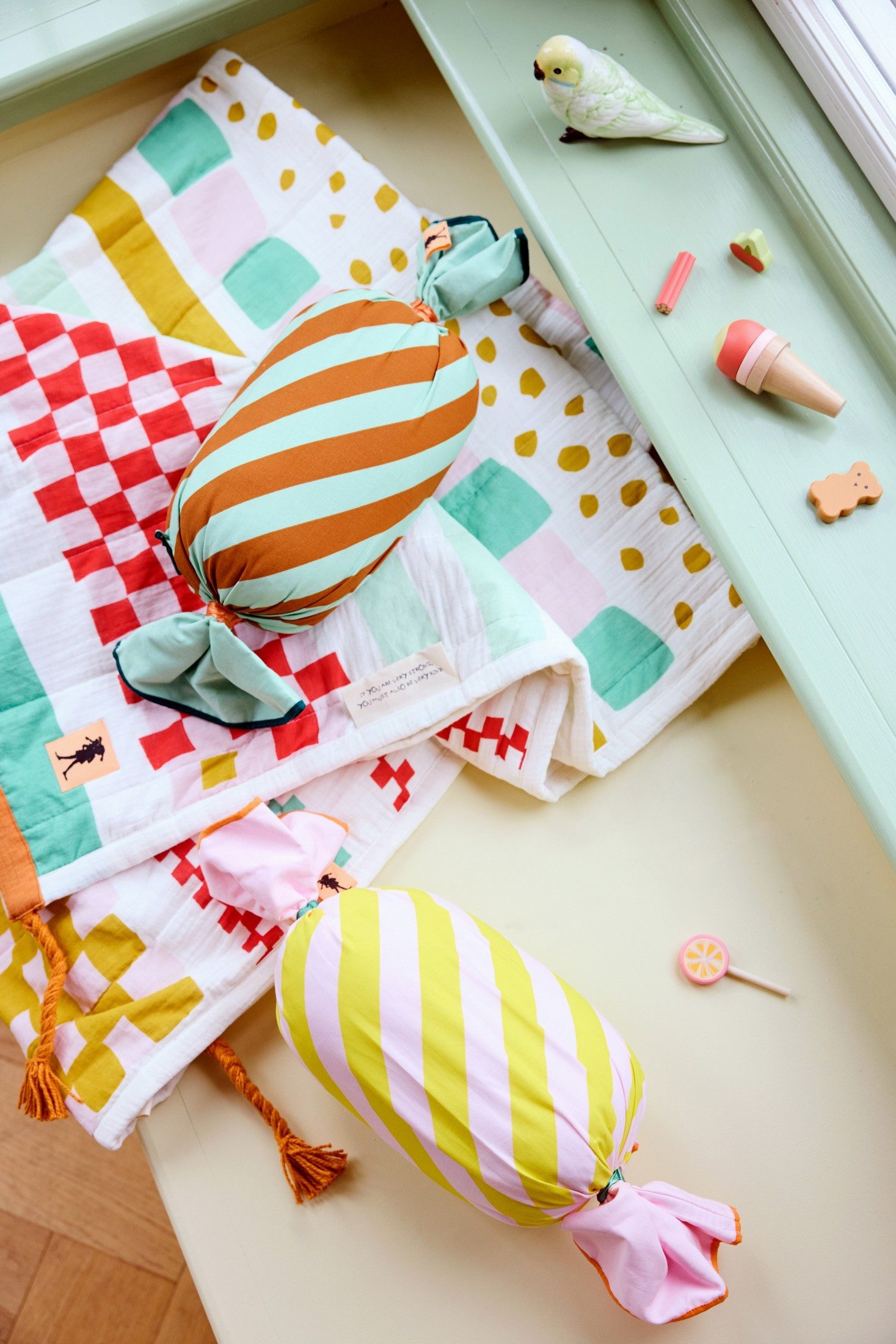 Kids Concept Dekokissen Kids Concept – Bonbon-Kissen grün Pippi Langstrumpf