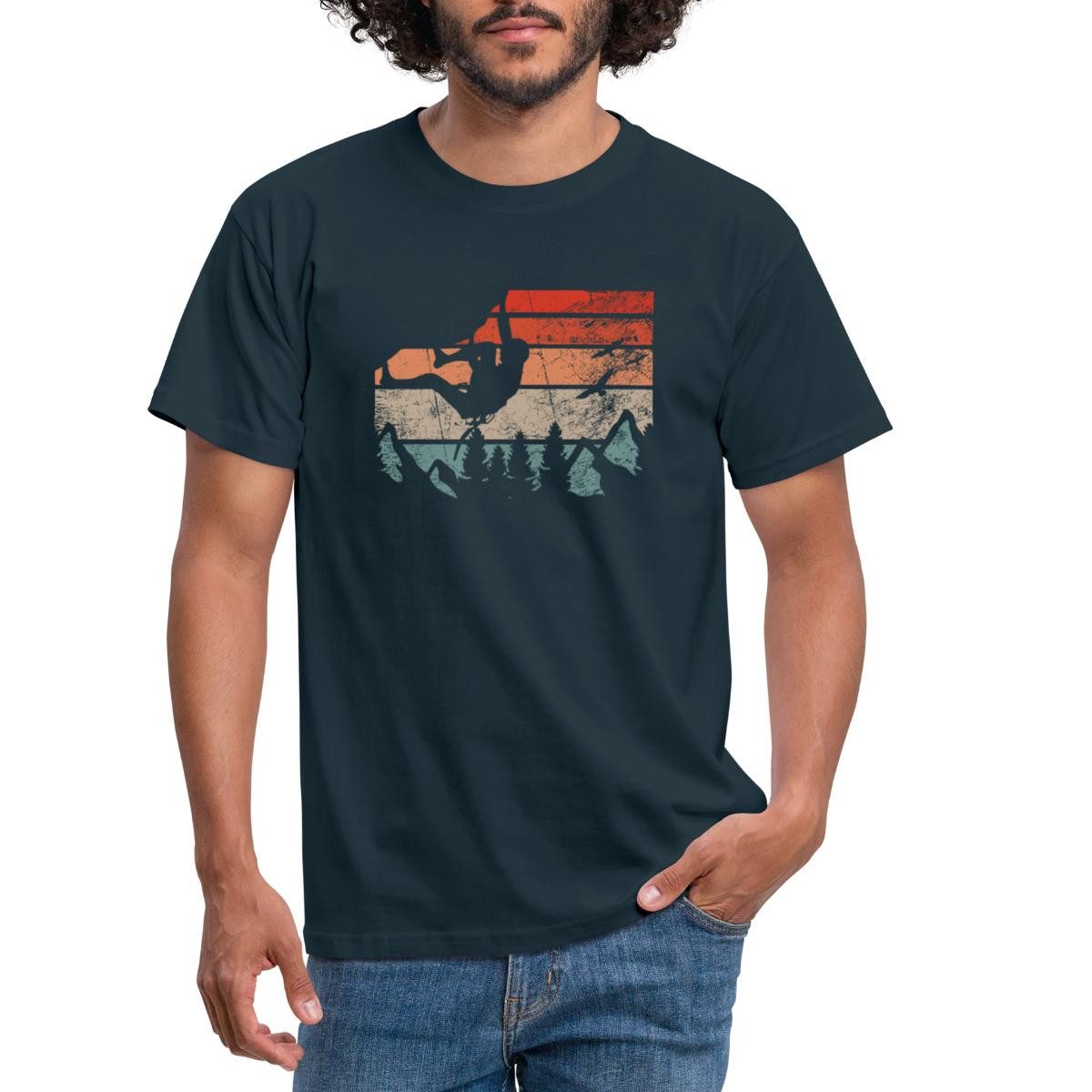 Spreadshirt T-Shirt Bouldern Klettern Berge Retro Vintage Kletter Shirt Män günstig online kaufen