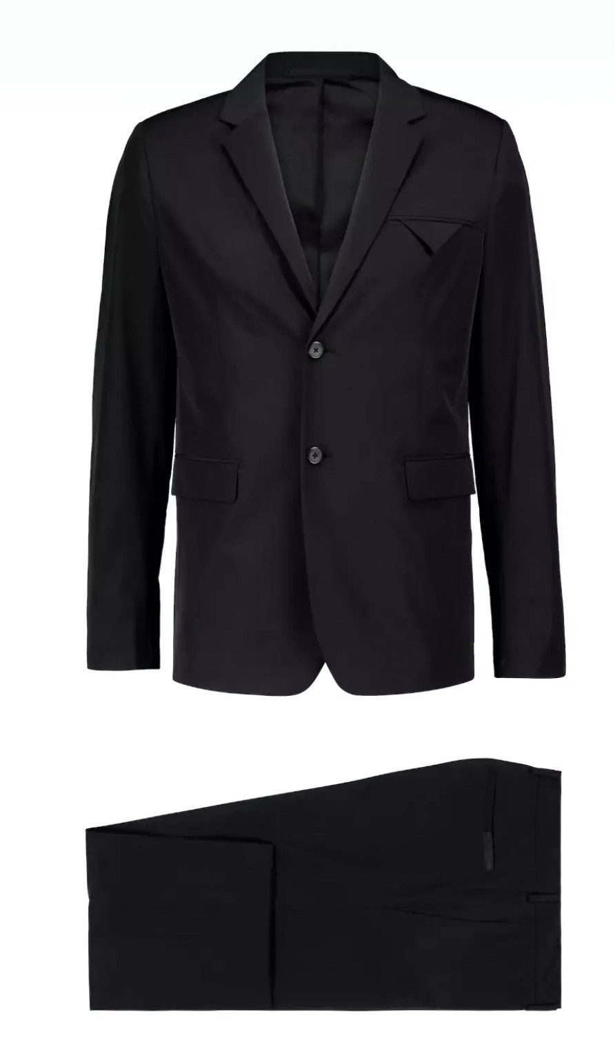 PRADA Anzug Schmaler Sakko Hose Set Tecno Popline Brusttasche mit markanter Klappen-Optik