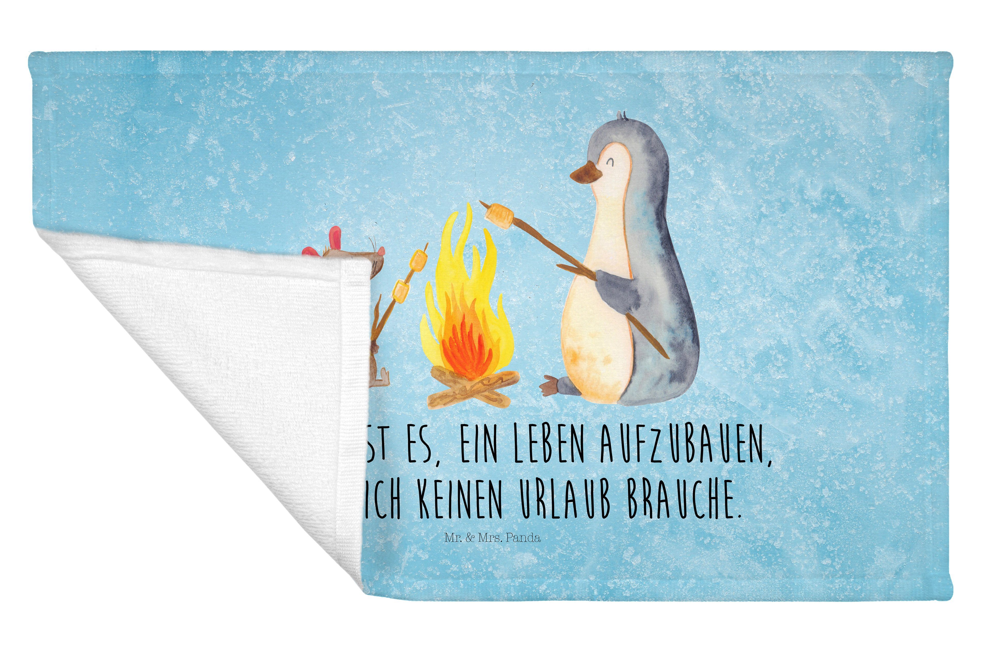 Mr. & Mrs. (1-St) Handtuch, Lagerfeuer Eisblau - Panda - Sport Handtuch Büroalltag, Geschenk, Pinguin