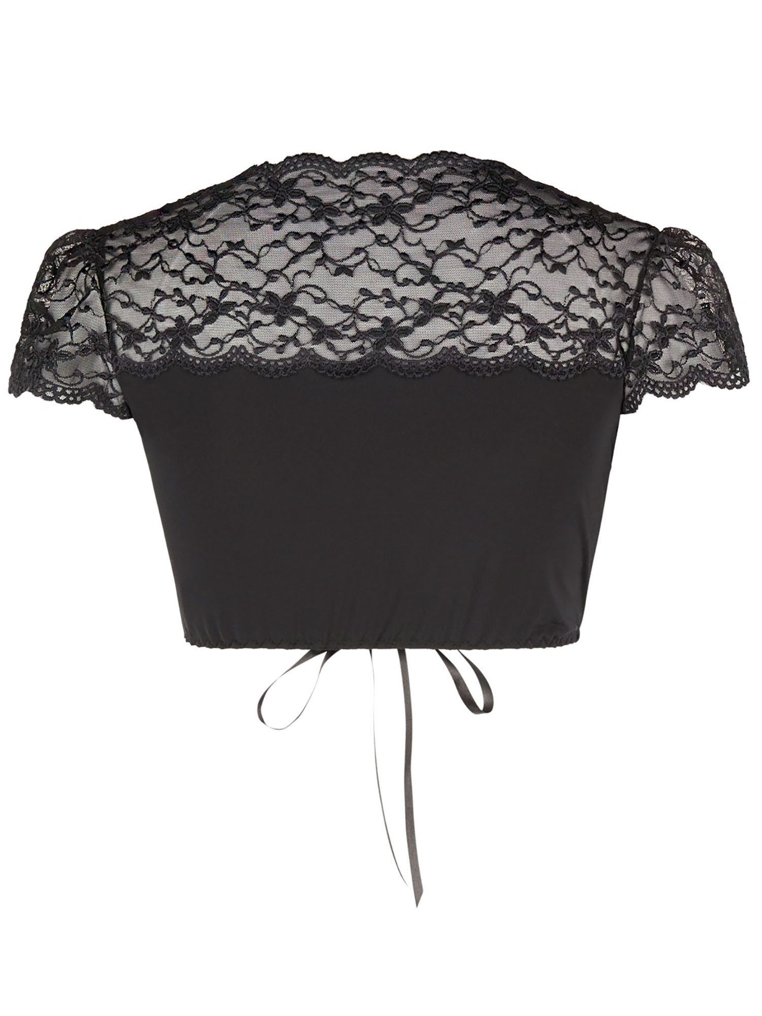 Nina Von C. Dirndlbluse Dirndlbluse mit Herzausschnitt Tracht (Stück, 1-tlg) florale Spitze, Herzausschnitt, Raffung verstellbar dank Bindeband – Bild 5 von 5