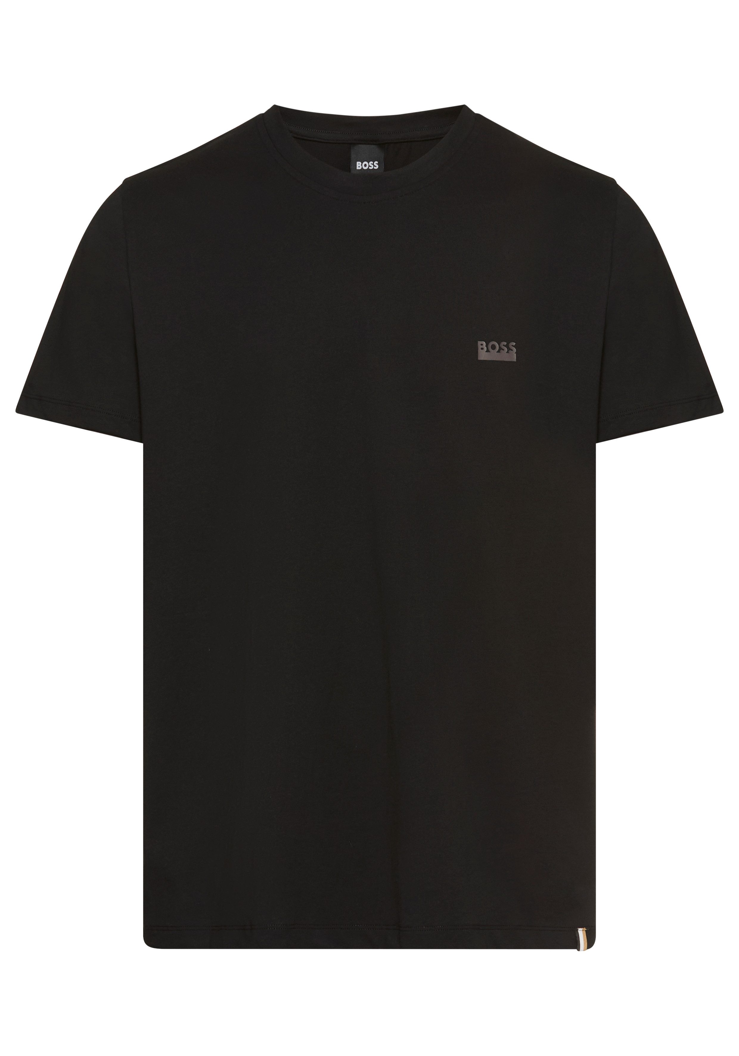 BOSS T-Shirt Rundhals, Jersey, kleines Logo, günstig online kaufen