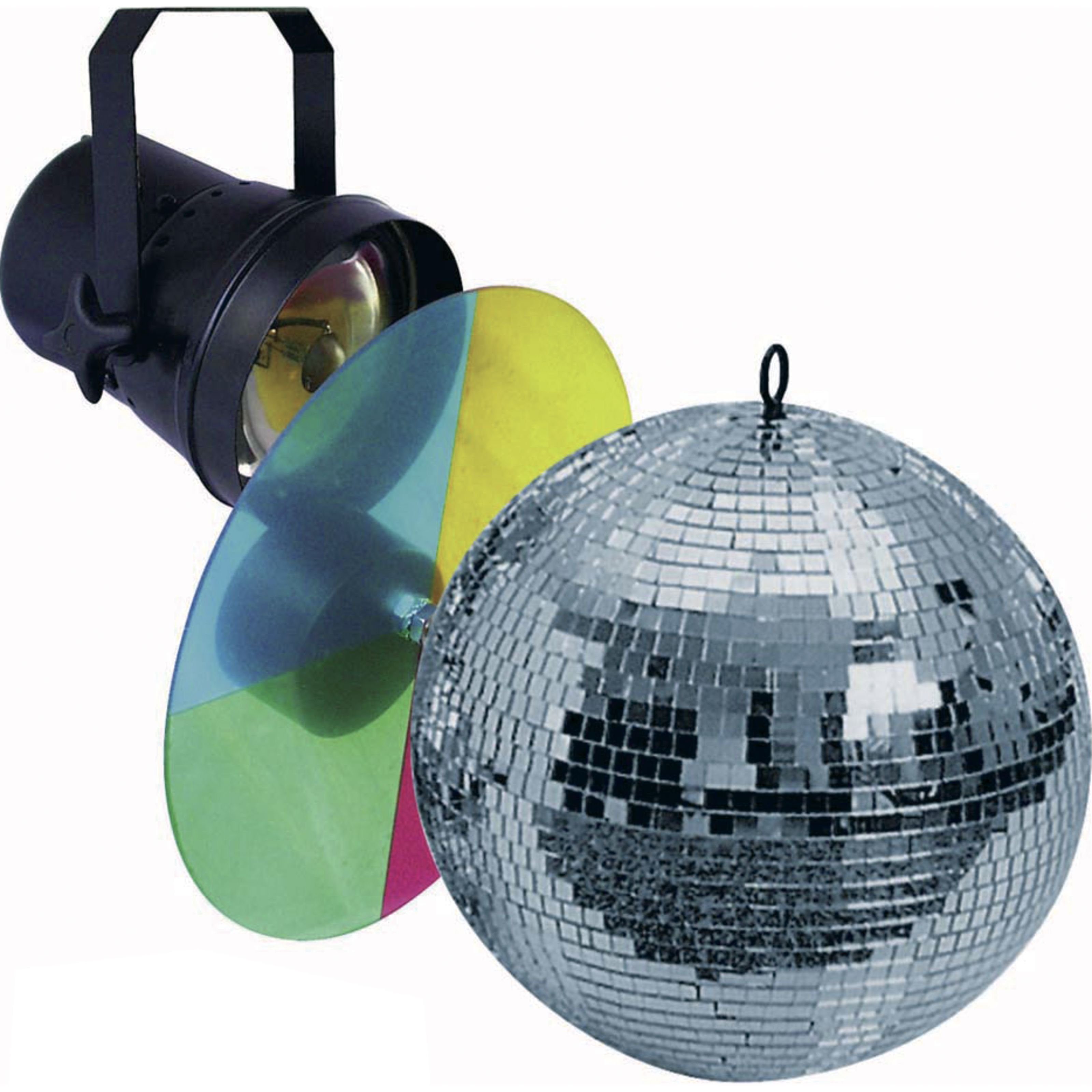 Lichtefekte Pinspot, Discolicht, Set Motor, Mirrorball 1 lightmaXX Set 20cm / Farbwechsler -