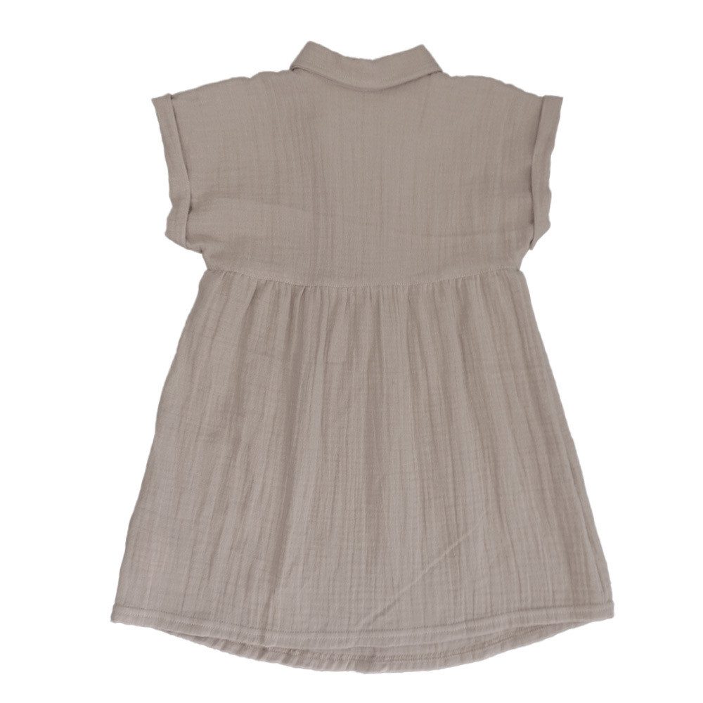 MAXIMO Sommerkleid GOTS MINI GIRL-Kleid, Kragen Musselin, Knopfleiste (1-tlg)
