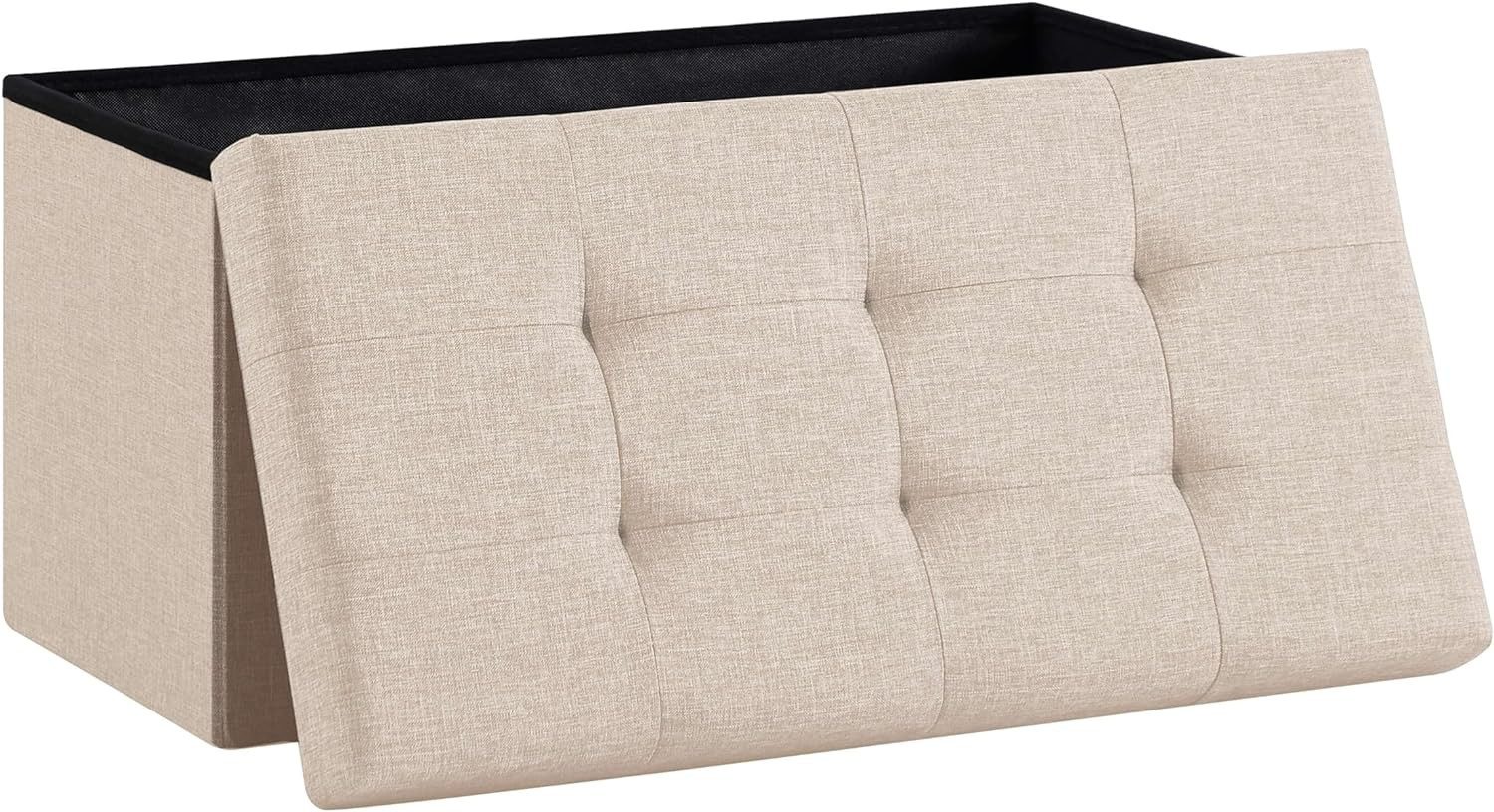 Zedelmaier Sitzbank Sitzbank mit Stauraum, Sitzhocker, Spielzeugtruhe, Fußhocker (ZD76Lenien), Aus MDF-Platte und Lenien. Faltbar, bis 300 kg,Truhenbank