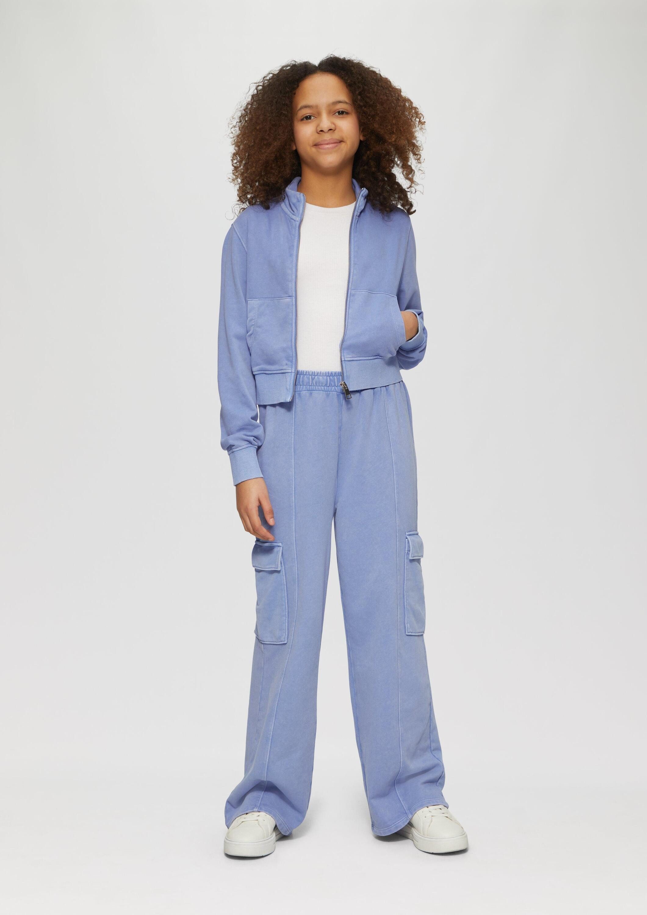 s.Oliver Jogginghose Leggings Gewaschene Sweathose mit Wide Leg und hohem Bund