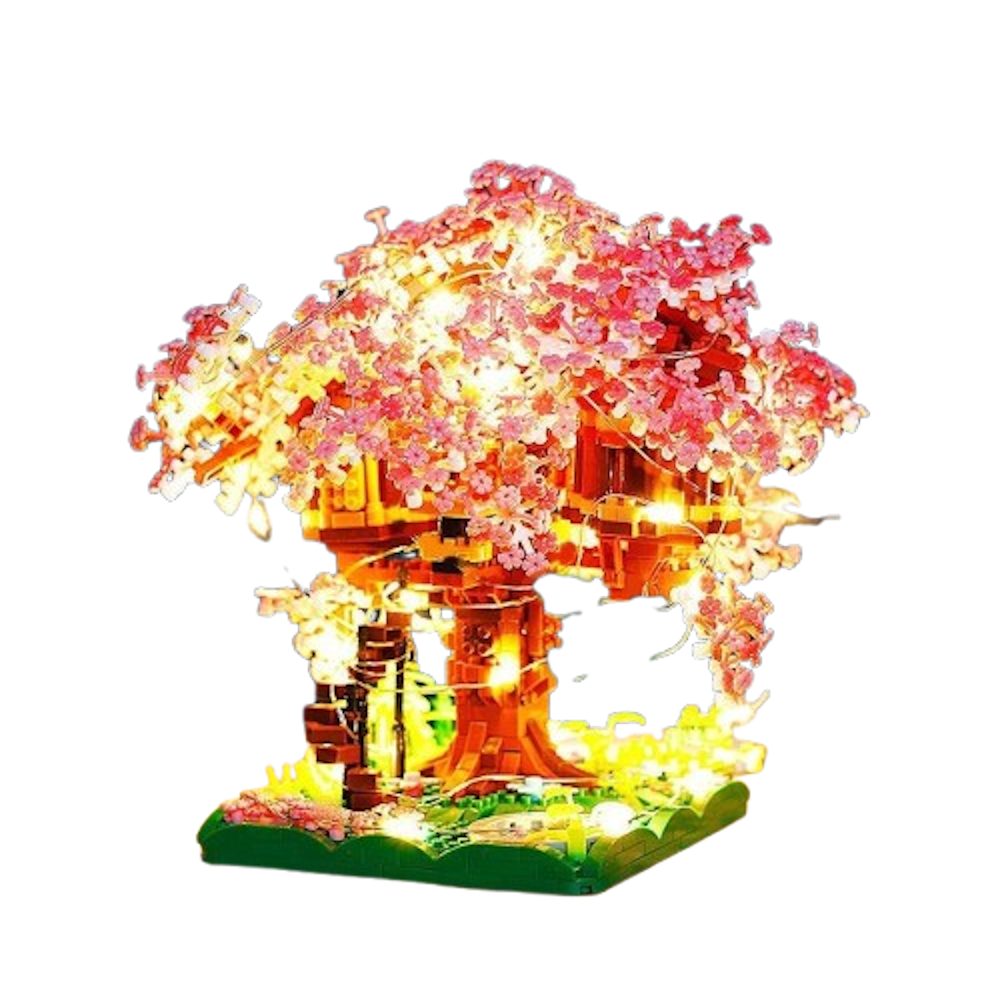 Dekoobjekt Mini Kirschblüten-Baum Bauset mit Licht Baumhaus Deko Romantik DE.