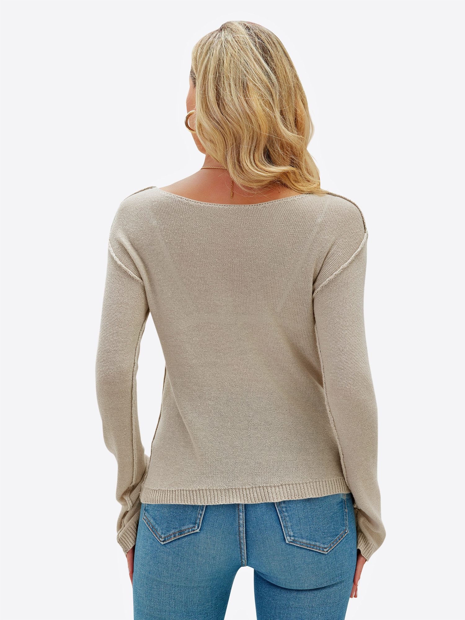 Imily Bela T-Shirt Damen Langärmliges mit Strickoberteil (Packung, 1-tlg., günstig online kaufen
