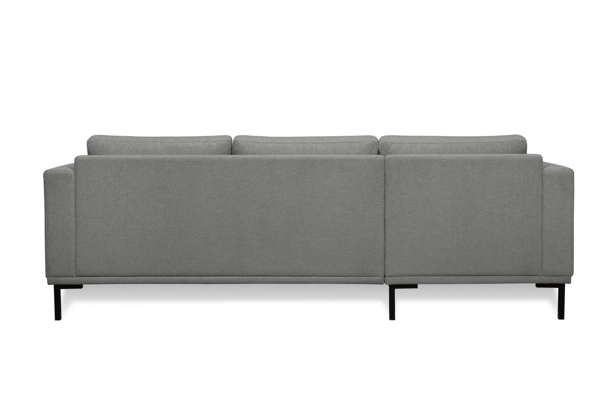 abgerundeter mit weichem in andas Nollund, Chenille-Stoff Ecksofa Recamiere, grey