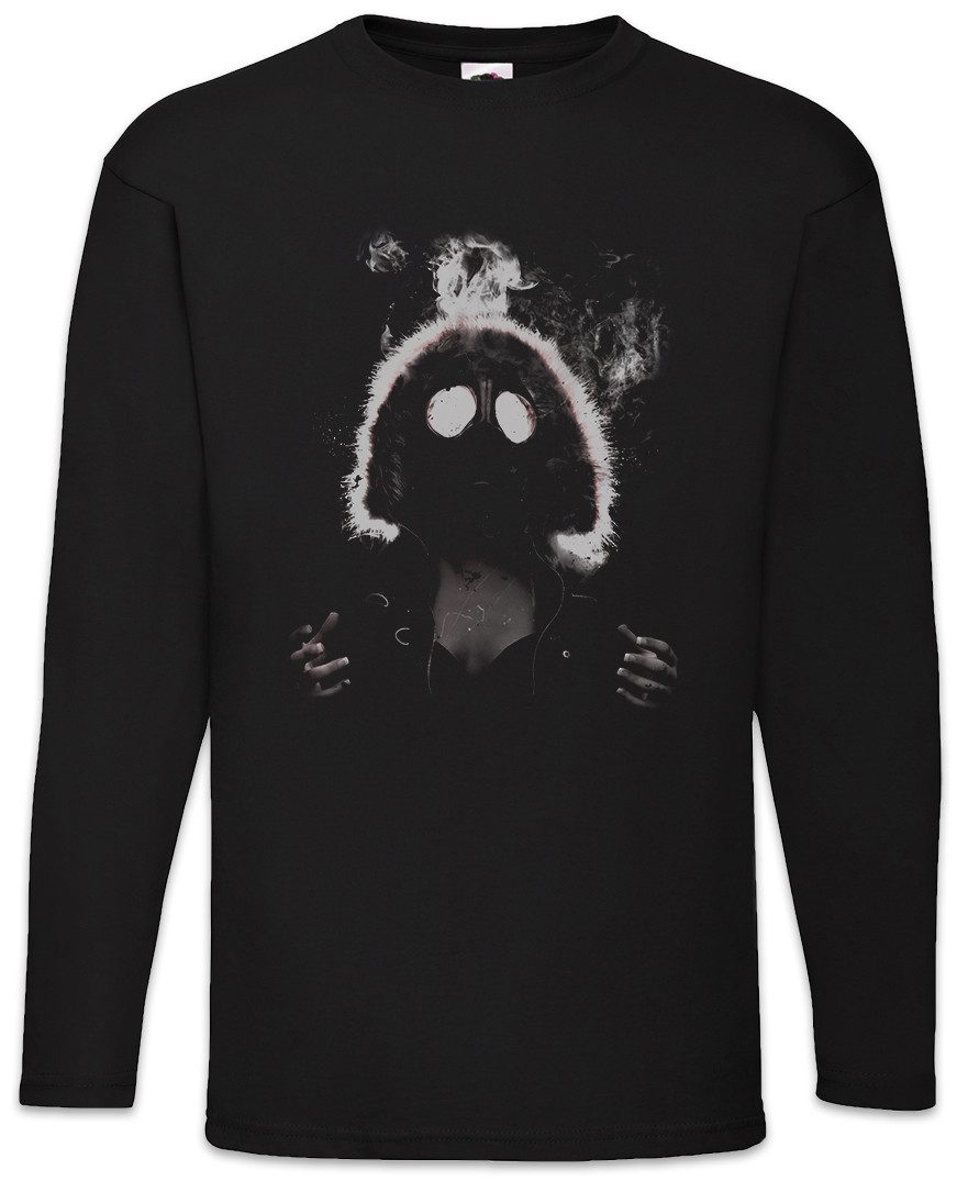 Urban Backwoods Langarmshirt Gasmask Woman Langarm T-Shirt Punk Street Gothic Goth Anarchy Cyber (1-tlg) Gasmaske Gas Mask Pin