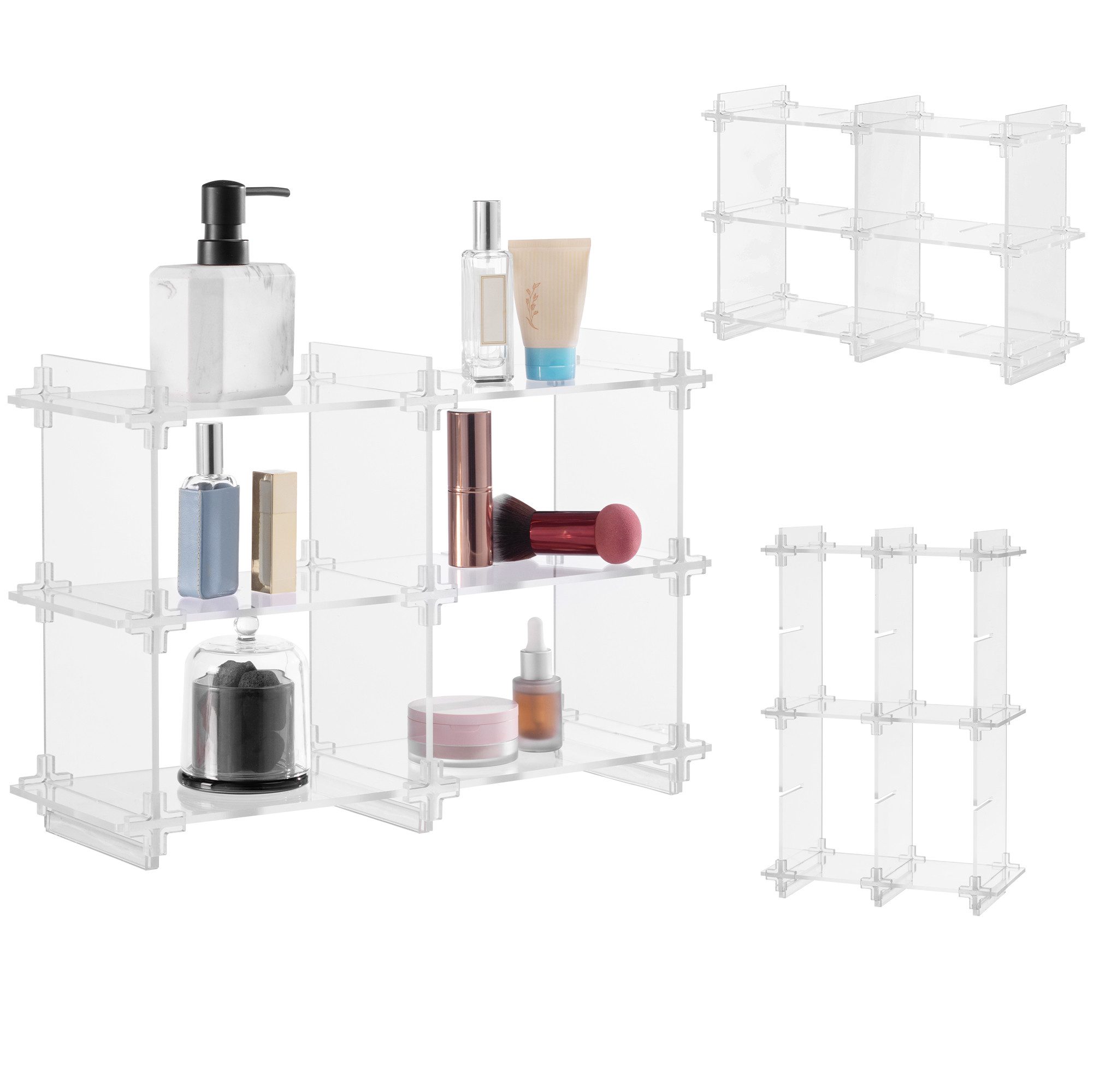 Navaris Badorganizer Verstellbarer Acryl Organizer - Multifunktional & Anpassbar - Make Up (1 St)