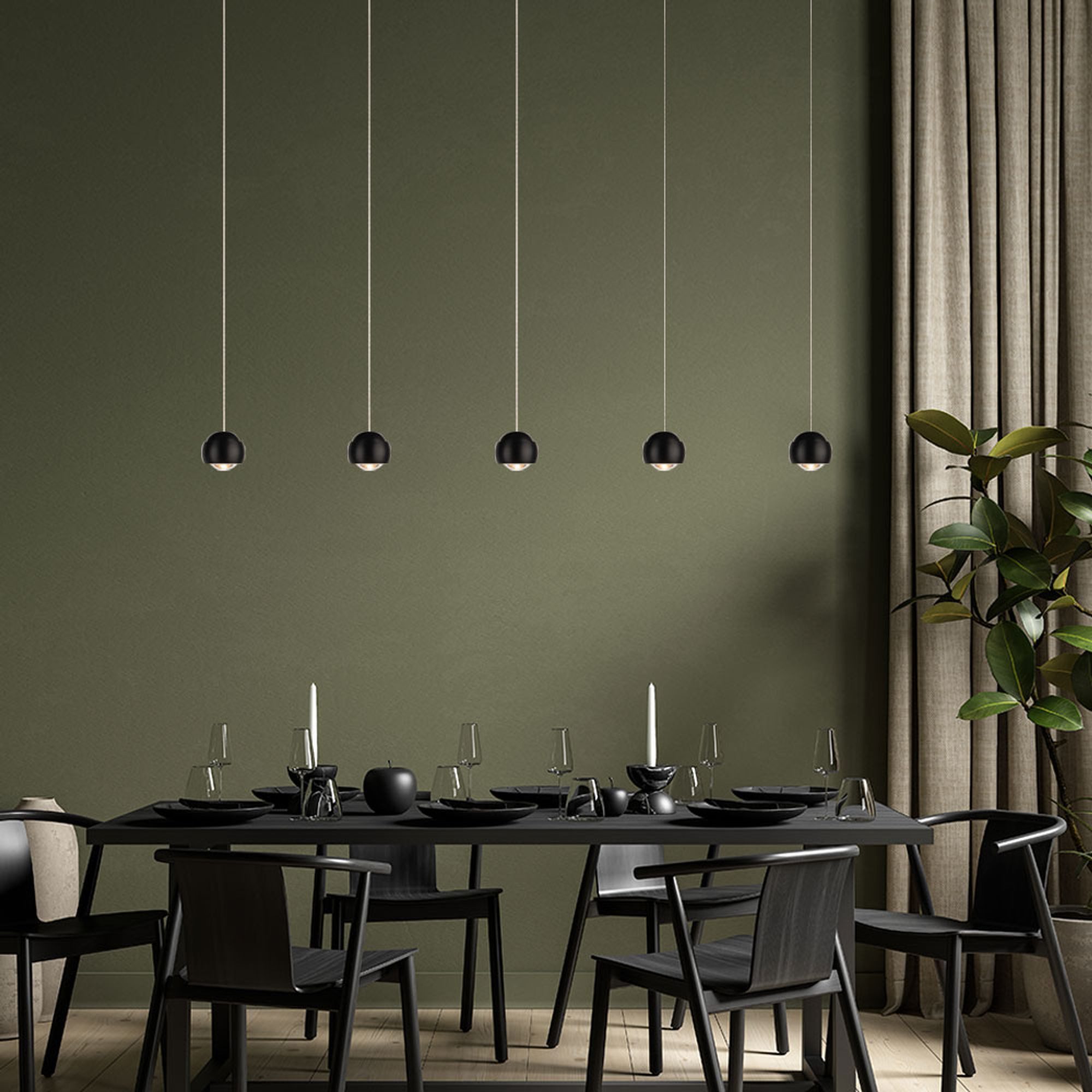 s.luce Pendelleuchte Beam LED Esstisch-Pendelleuchte Balken 160cm Schwarz, Warmweiß