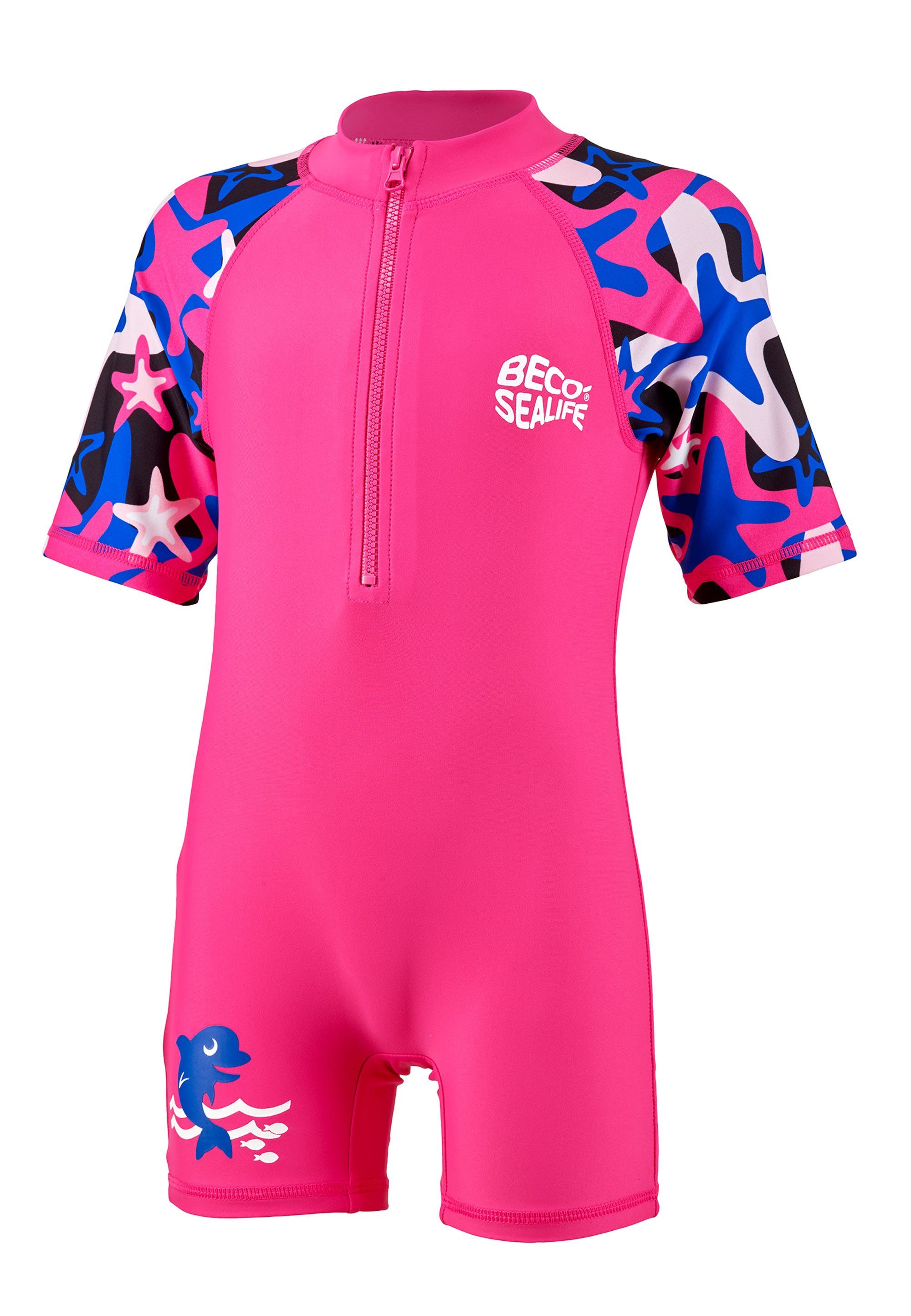 und perfekter pink Badeanzug (1-St) Einteiler Beco Sonnenschutz Beermann ultraweich trocknend UV50+ schnell Schutzanzug BECO-SEALIFE®
