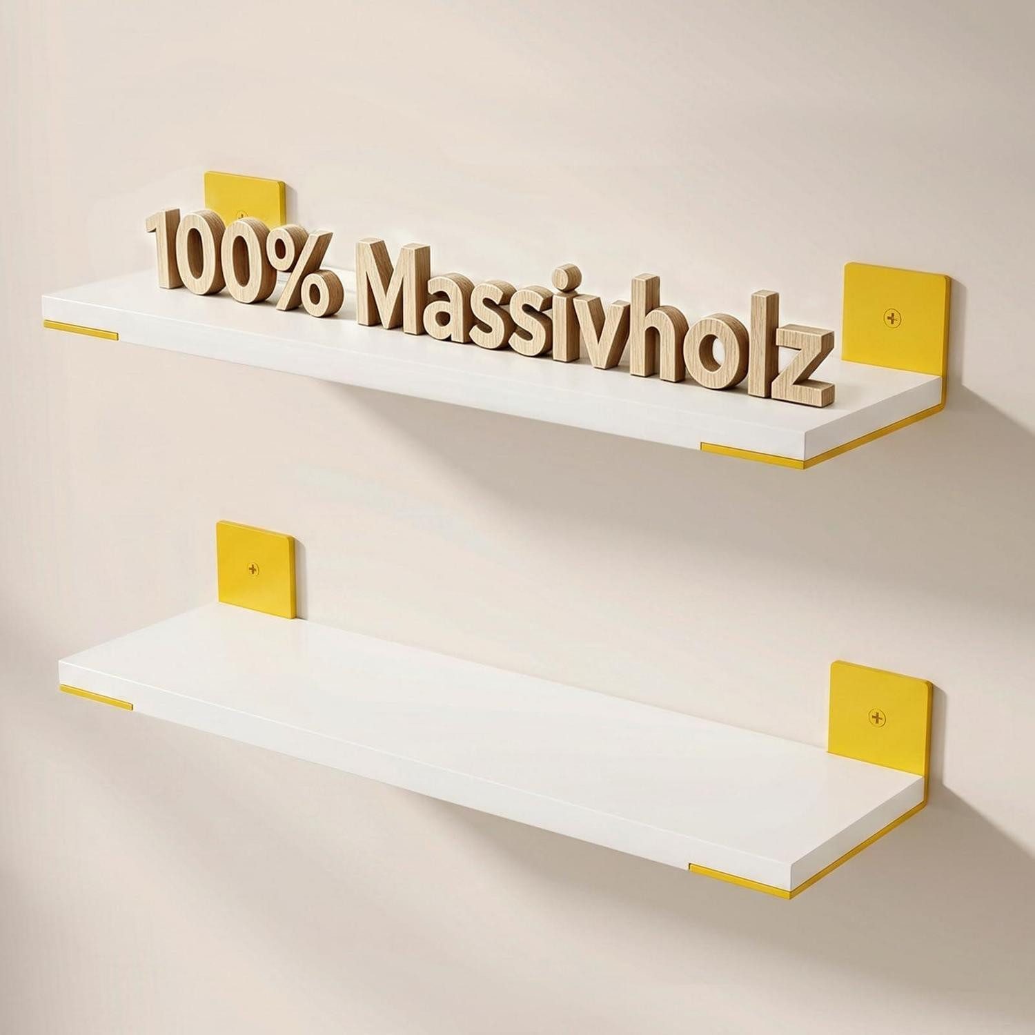 LuxusKollektion Wandregal Wandregal Massivholz 60cm 2er Set, 2-tlg.