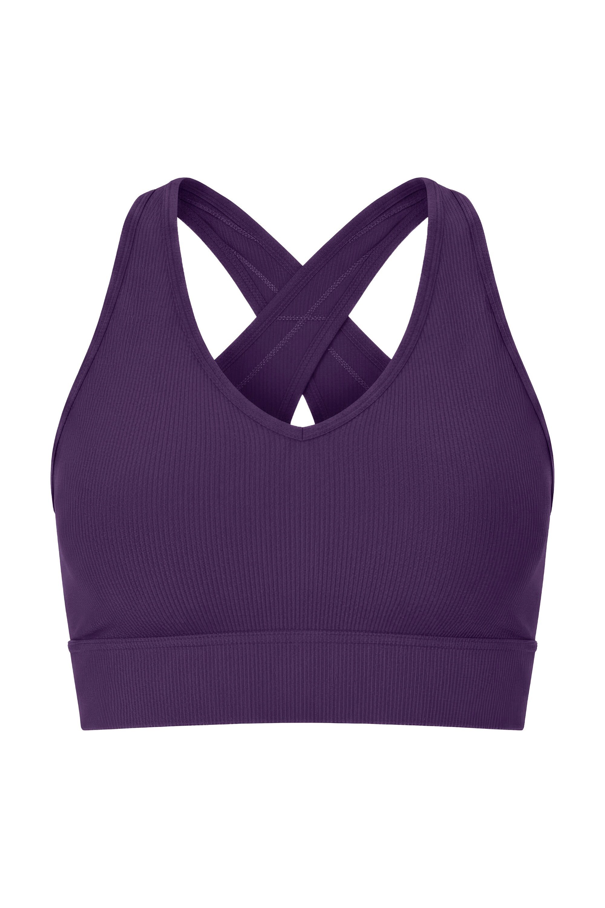 Studio Untold Sport-BH Ripp-Bustier Rippjersey gekreuzte Rückenträger