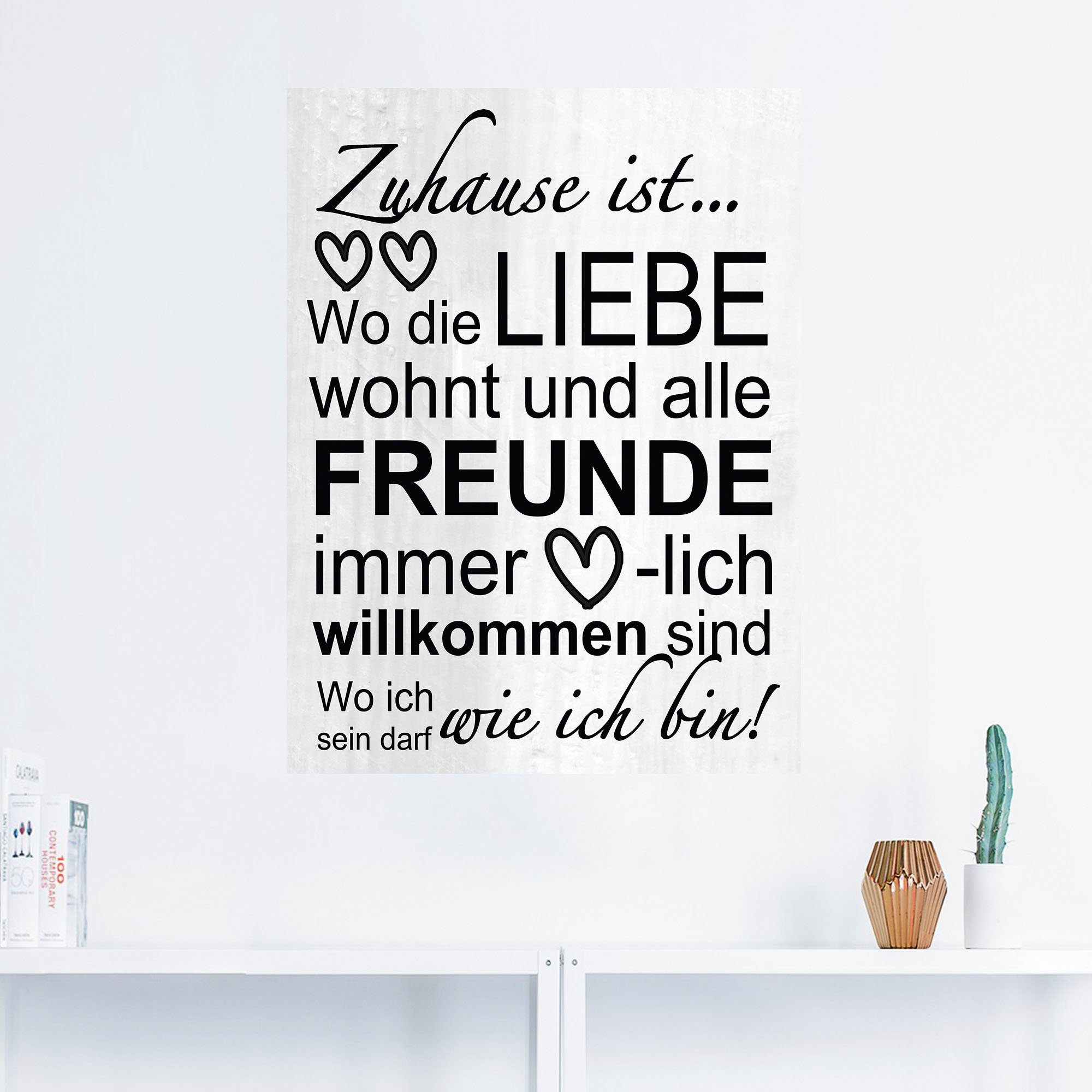 Artland Wandbild Wo die Liebe wohnt, günstig online kaufen