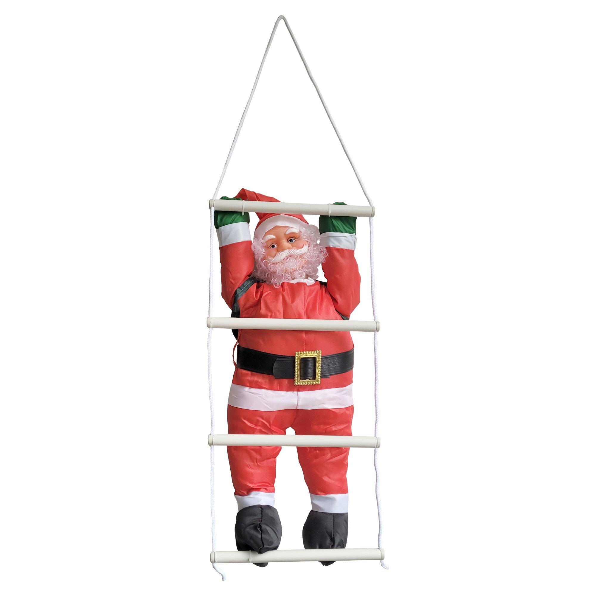 en.casa Weihnachtsfigur, Nikolaus auf Leiter 125cm günstig online kaufen