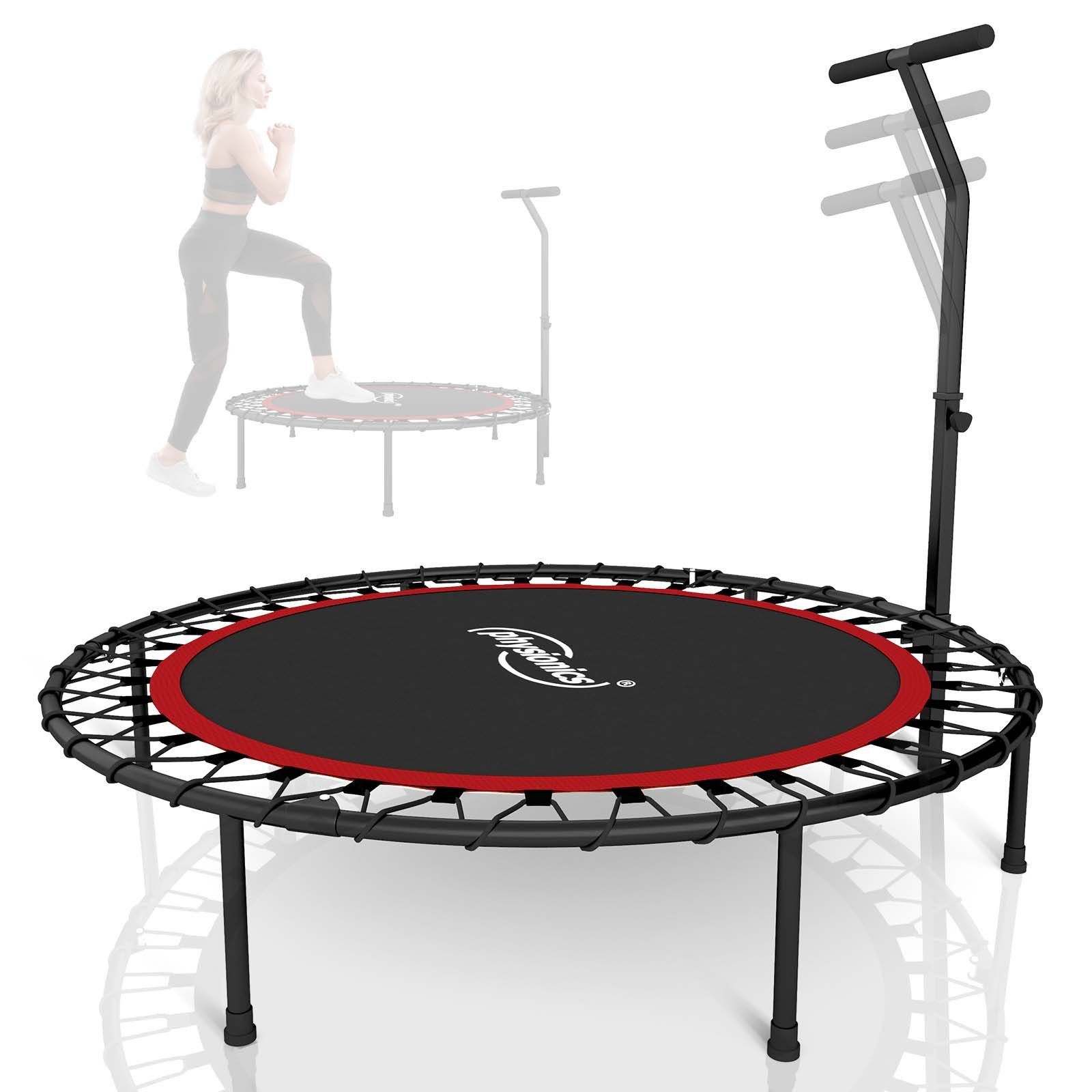 Fitness Trampolin 101cm Faltbar - Leises Heimtraining Bis 150kg Mit Verstellbarem Griff