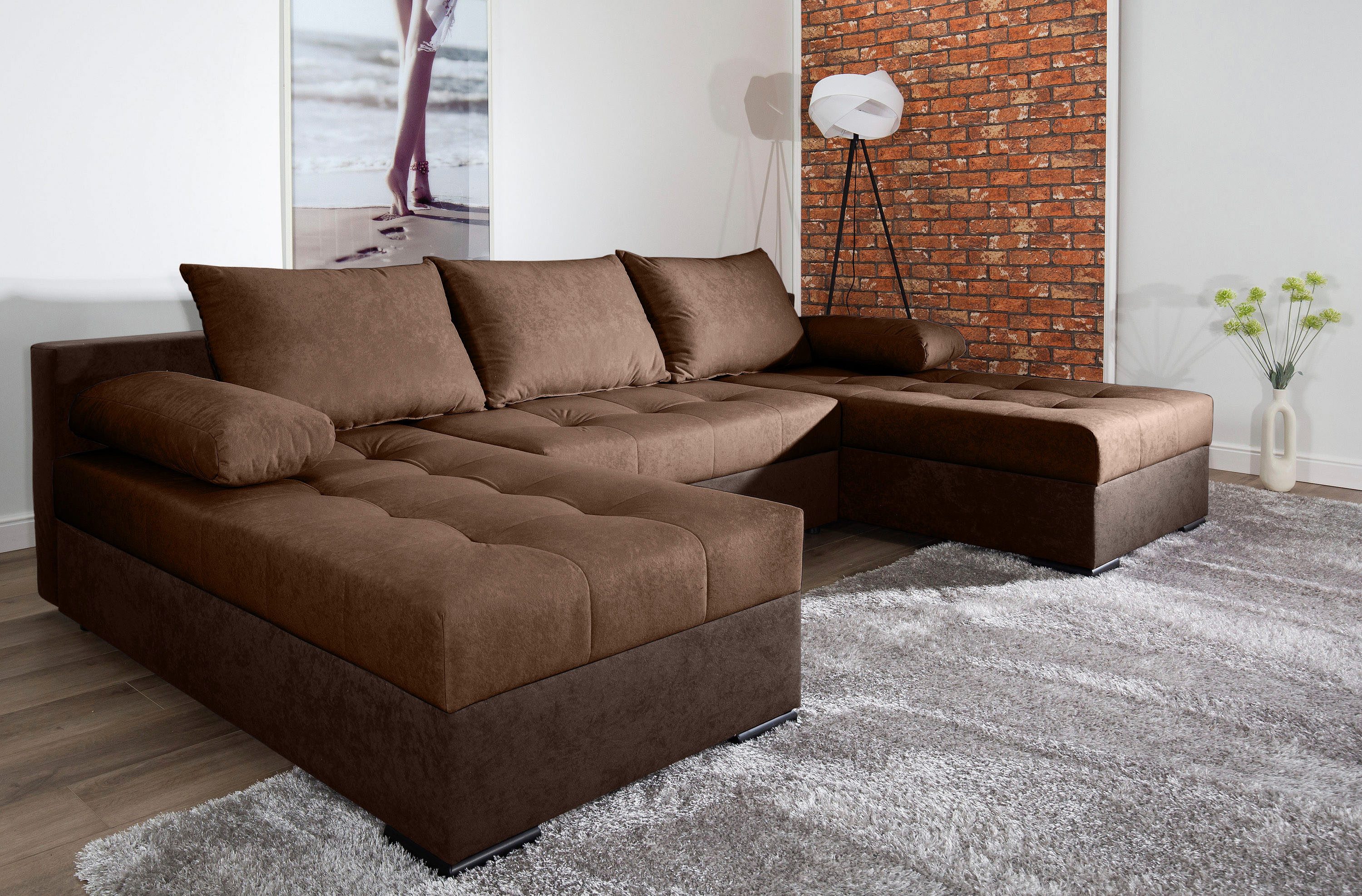 COLLECTION AB Wohnlandschaft Josy U-Form, B: 269 cm, mit Bettfunktion & Bet günstig online kaufen
