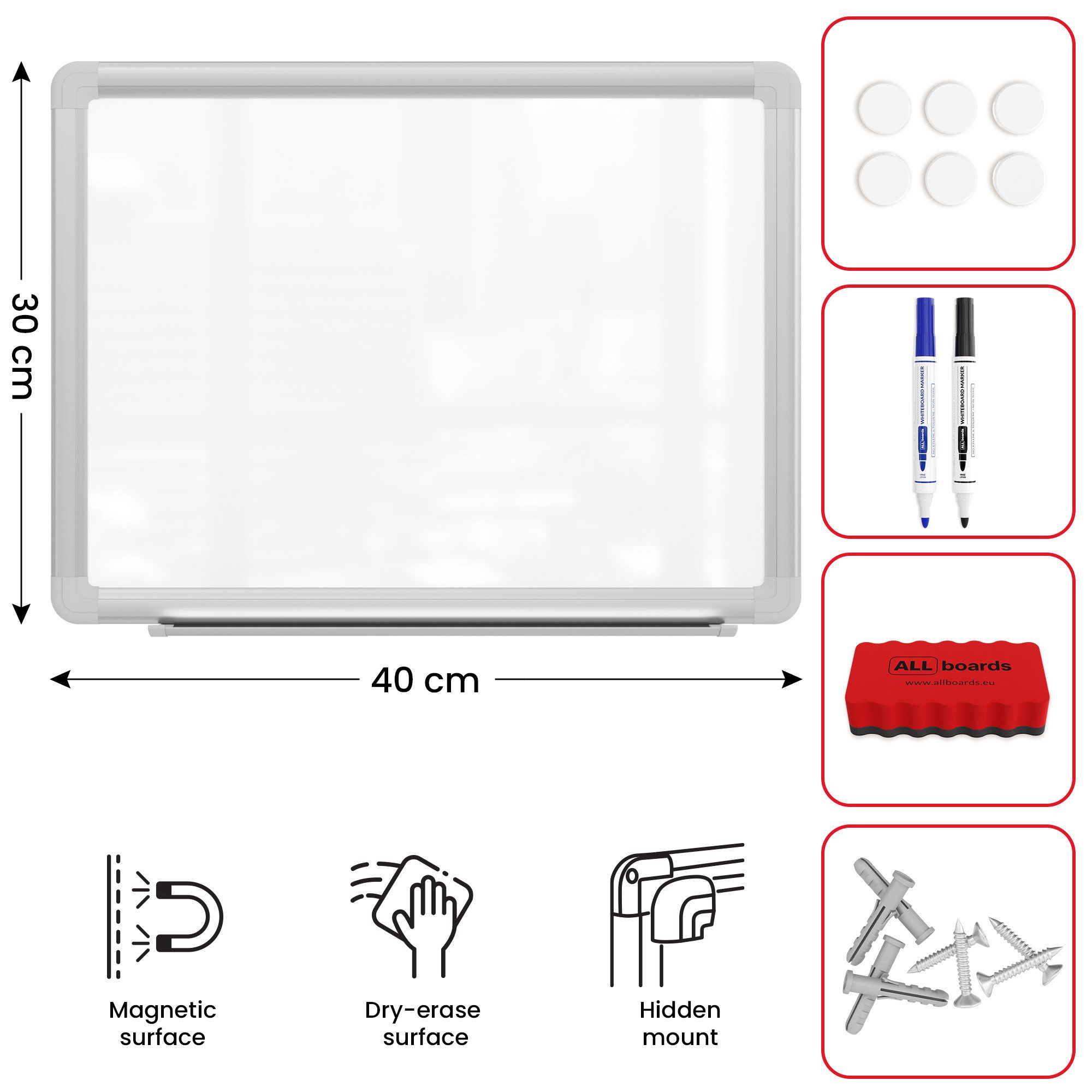 ALLboards Magnettafel ALLboards Magnetisches Whiteboard Magnettafel Premium EXPO
