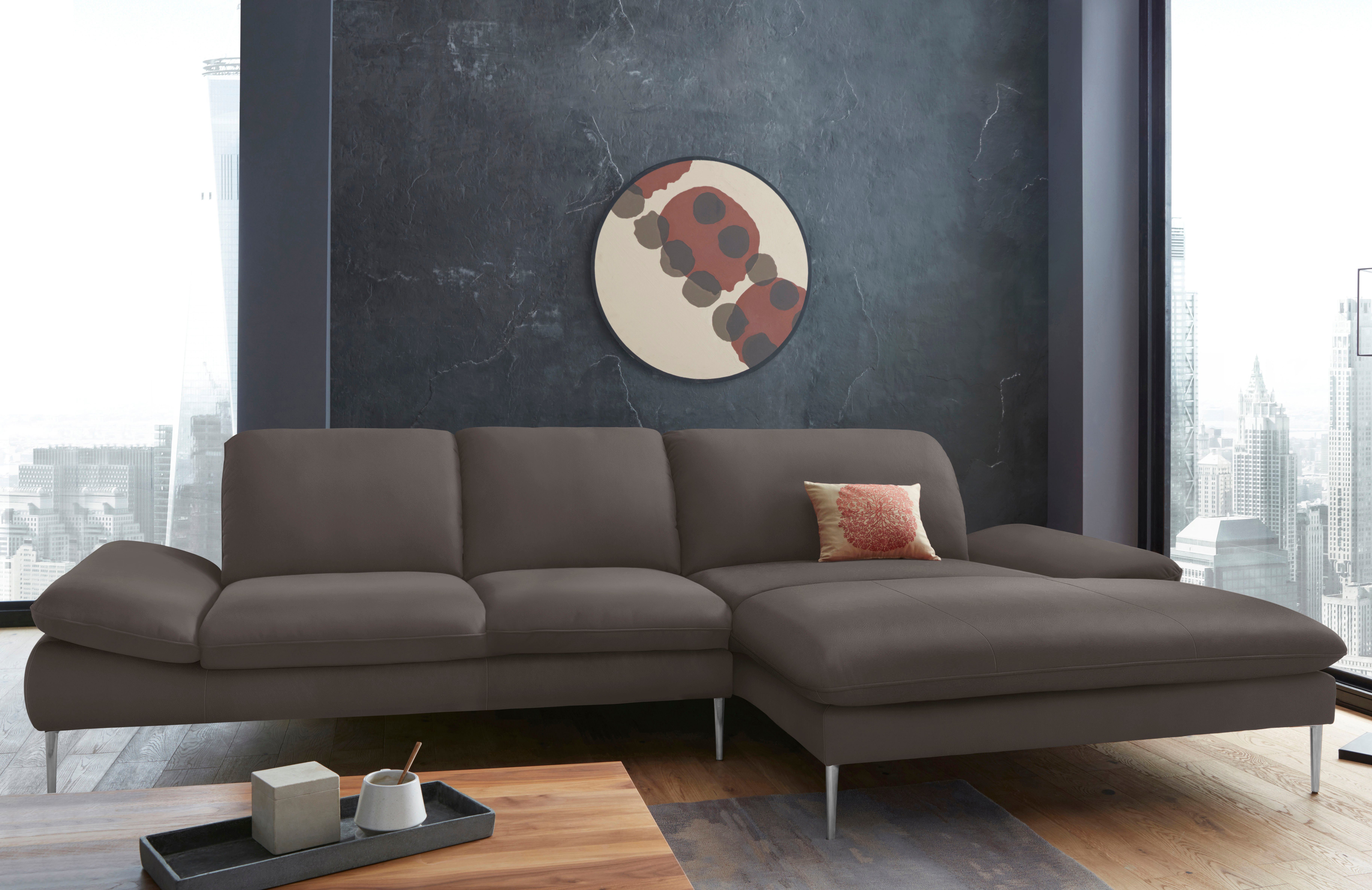 W.SCHILLIG Ecksofa enjoy&MORE, Designsofa, bequem, zeitlos und elegant, L-Form, mit Sitztiefenverstellung, Füße Chrom glänzend, Breite 340 cm