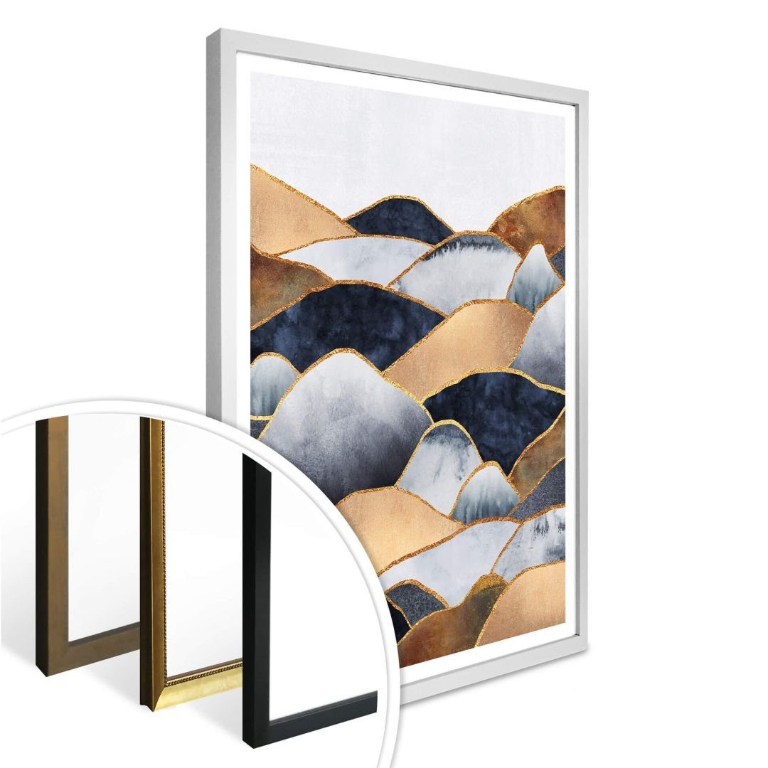 modern Art Kunstdruck Fredriksson K&L Hügel, Küche Wall Wohnzimmer Poster Déco Wandbild Goldene Art Poster