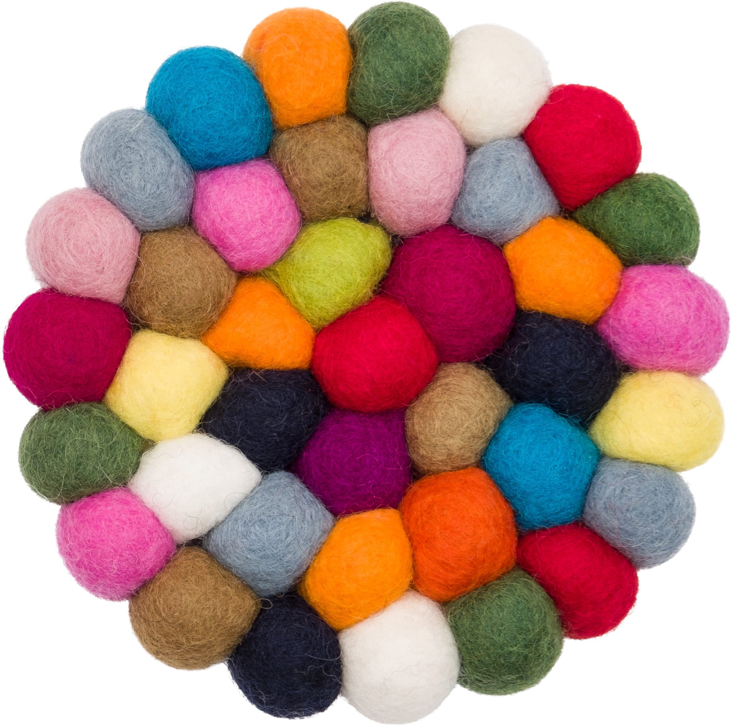 myfelt Wollteppich Lotte Filzkugelteppich rund Muster, rund, 100% reine Schurwolle