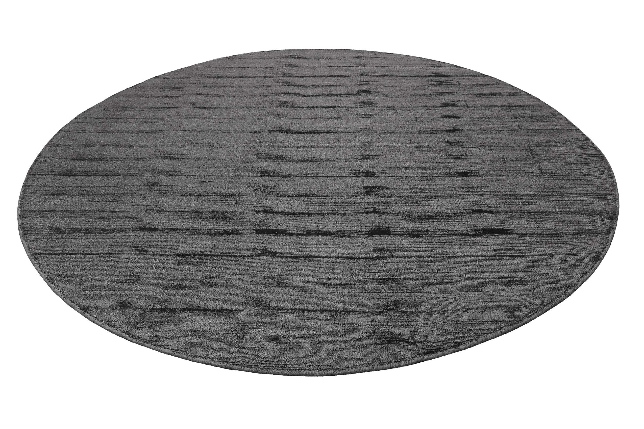 Teppich Gil, Esprit, rund, Höhe: 8 mm, handgewebt, seidig glänzend, schimmernde Farbbrillianz, Melangeeffekt grau