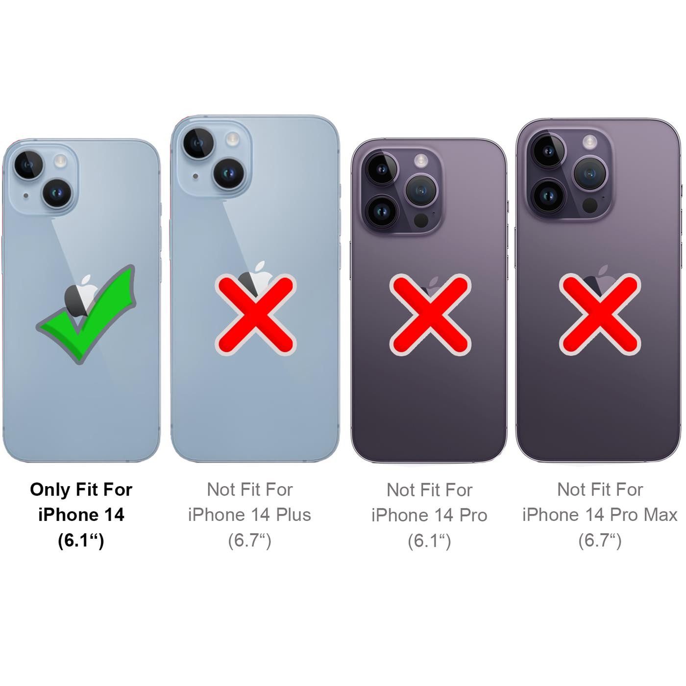 CoolGadget Handyhülle Magnet-Hülle für iPhone 14 Schutzhülle magnetisch 6,1 Zoll, Hülle Matt Stoßfest kompatibel mit Magsafe Zubehör Kameraschutz Case
