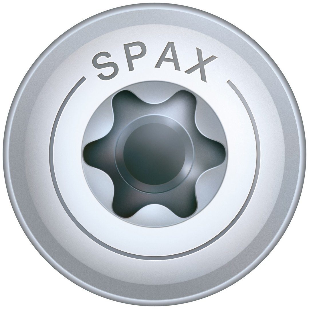 SPAX Spanplattenschraube verzinkt, 6x200 weiß 50 St), mm (Stahl HI.FORCE