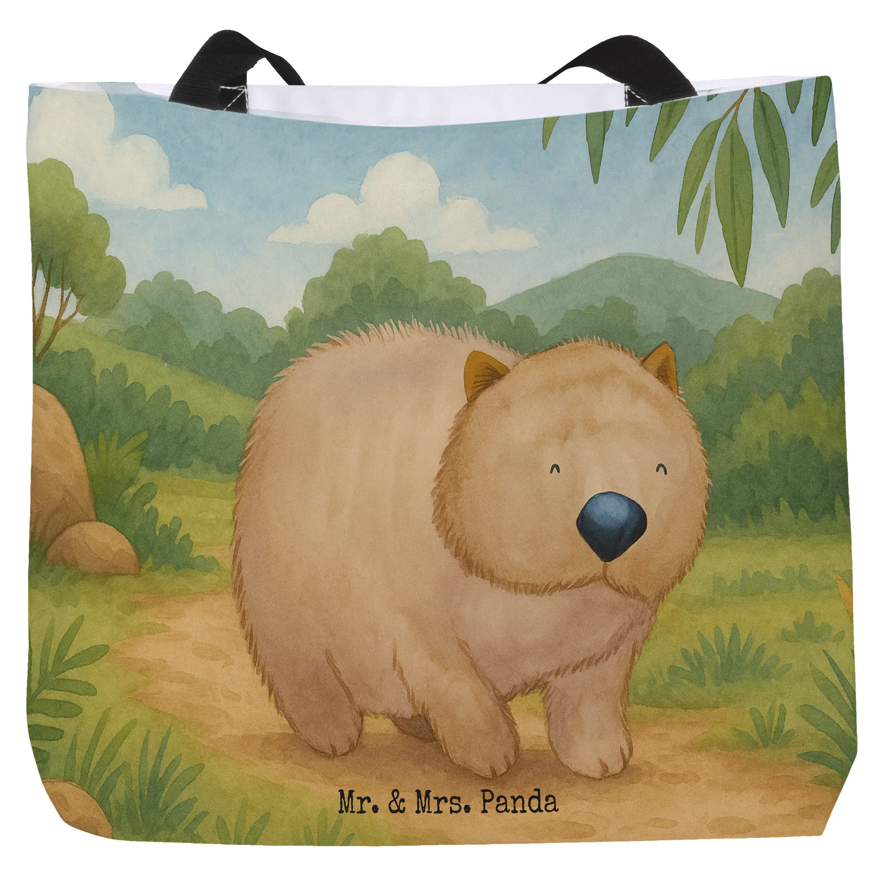 Shopper Wombat Design, Strandtasche, Weiß, Lustige Sprüche, Strandtasche, Beu