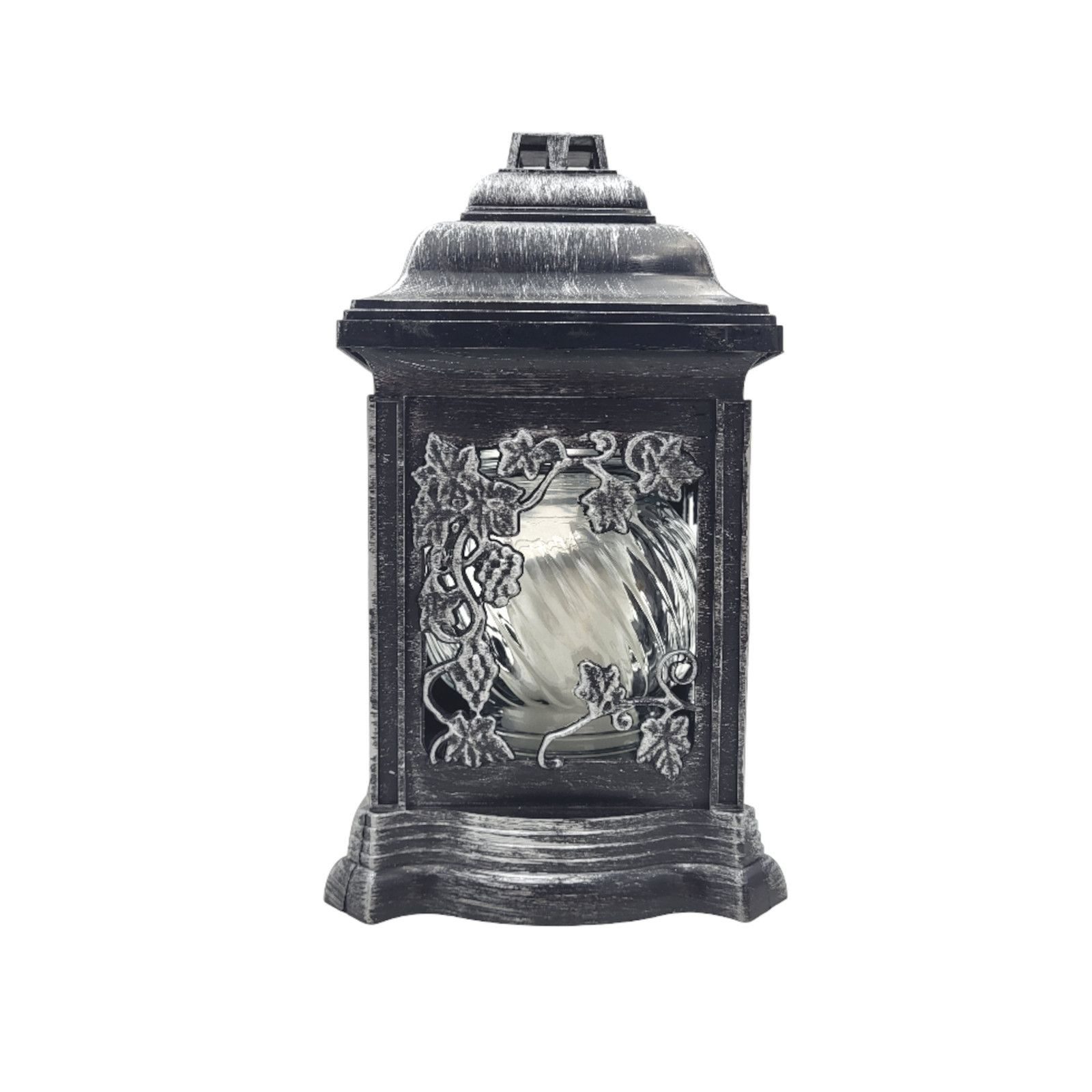 BURI Kerzenlaterne Grablaterne mit Öllicht 26cm Silber Grabschmuck Grabkerz günstig online kaufen