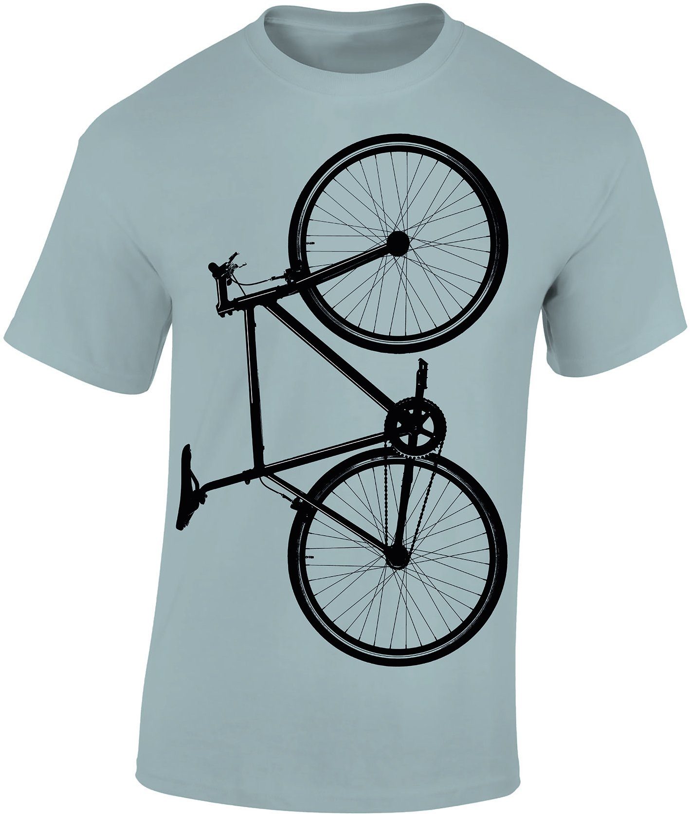 Baddery Print-Shirt Fahrrad T-Shirt: "Fixie Bike", hochwertiger Siebdruck, auch Übergrößen, aus Baumwolle