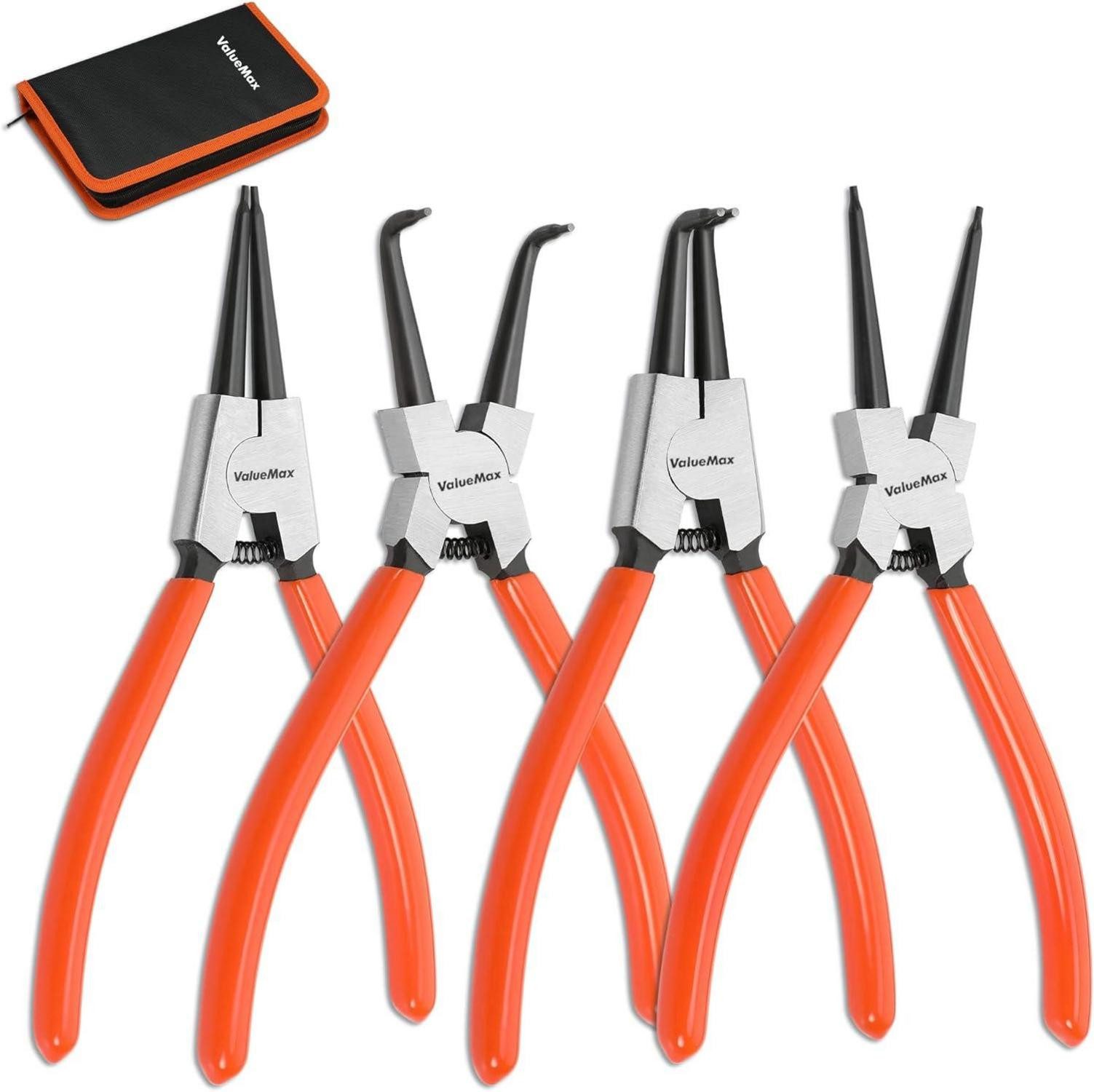 Multitool 4tlg. Sprengringzangensatz 180mm mit Tasche, gerade & gebogen