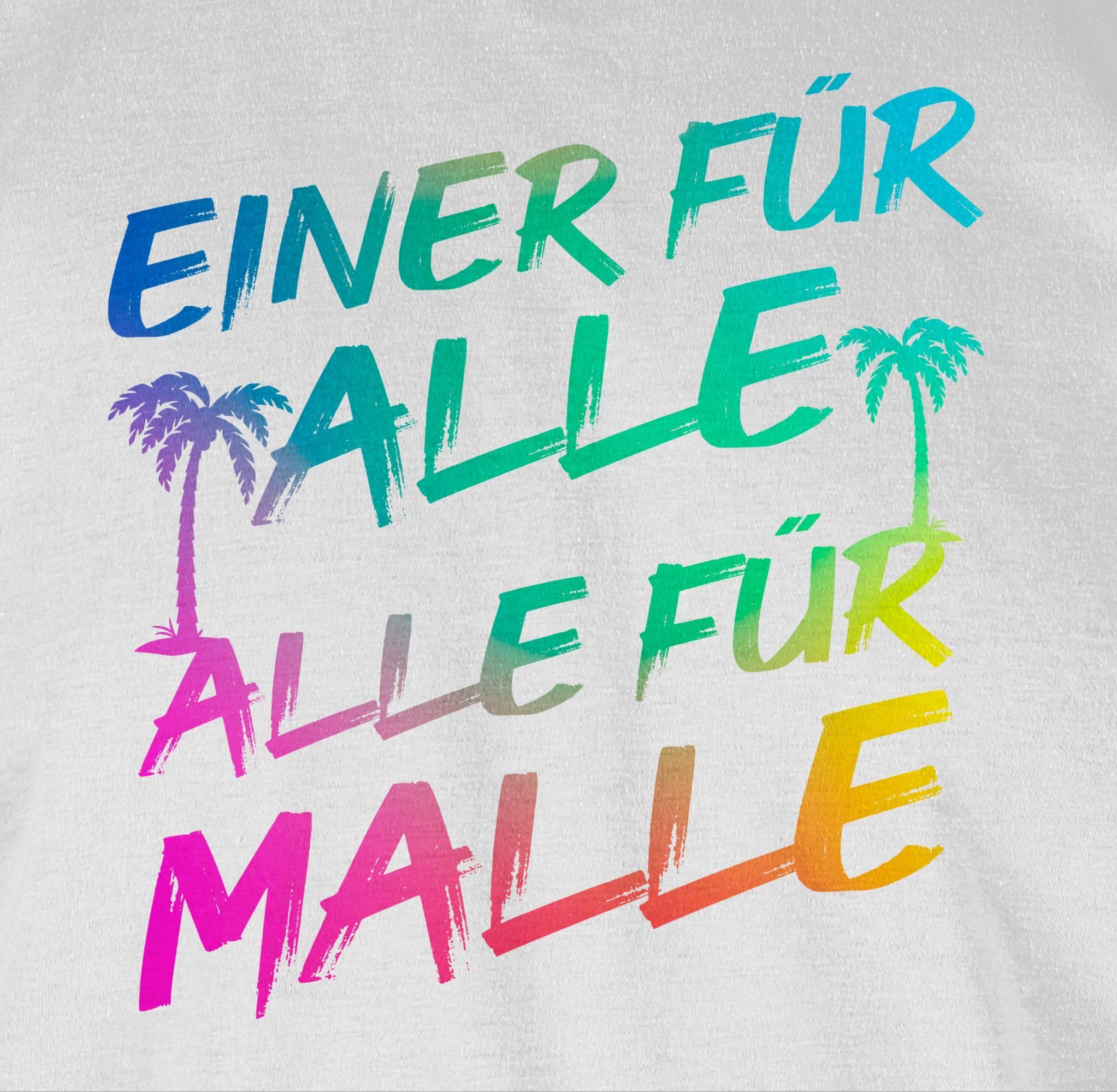 Malle Alle Weiß für Herren Shirtracer - Einer 02 Sommerurlaub Alle für T-Shirt Malle alle für