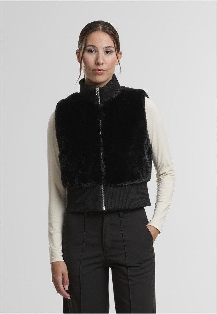 URBAN CLASSICS Sweatweste Ladies Cropped Faux Fur Vest günstig online kaufen