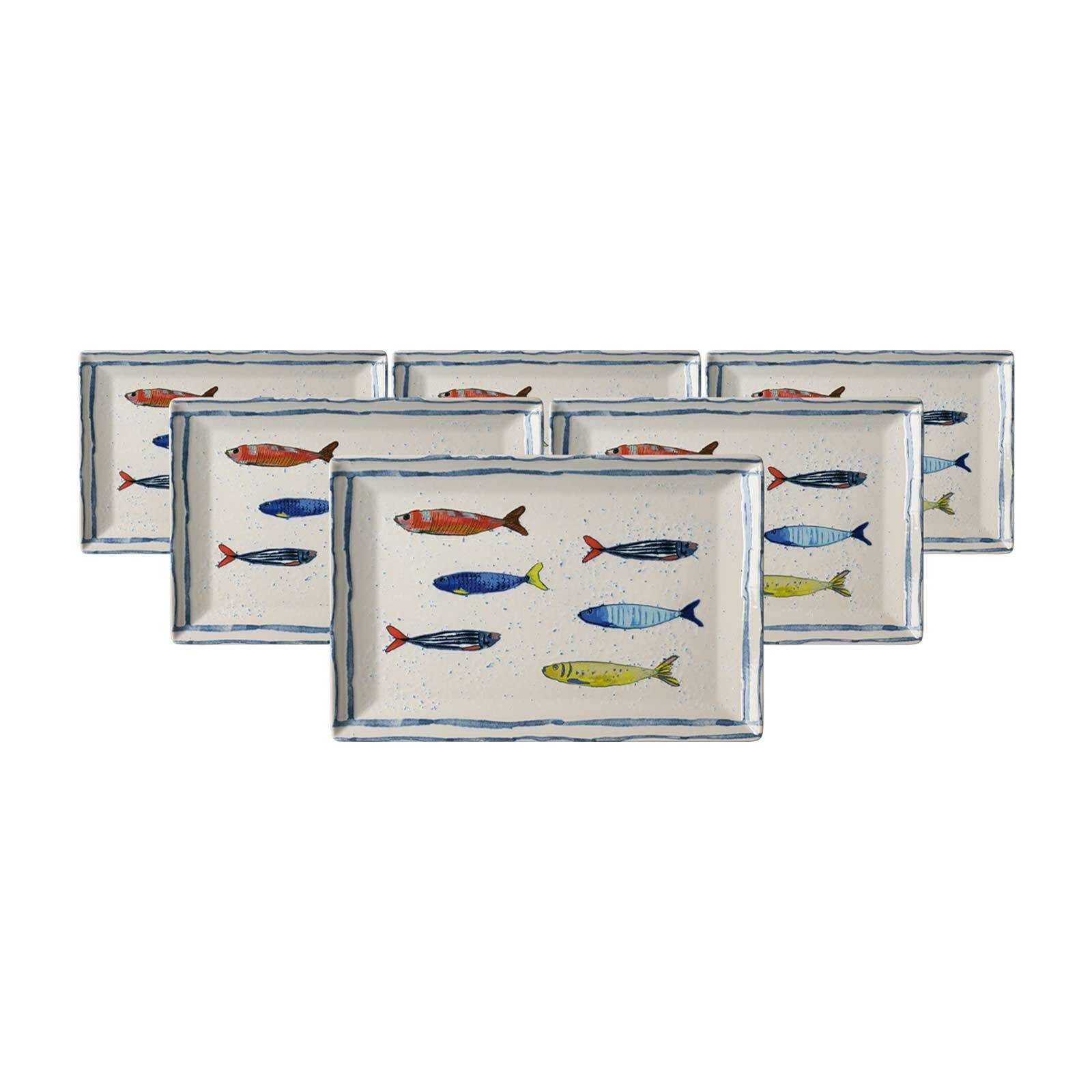 Ritzenhoff & Breker Maro Servierplatten 30 x 20 cm 6er Set, Steinzeug, (6-tlg)
