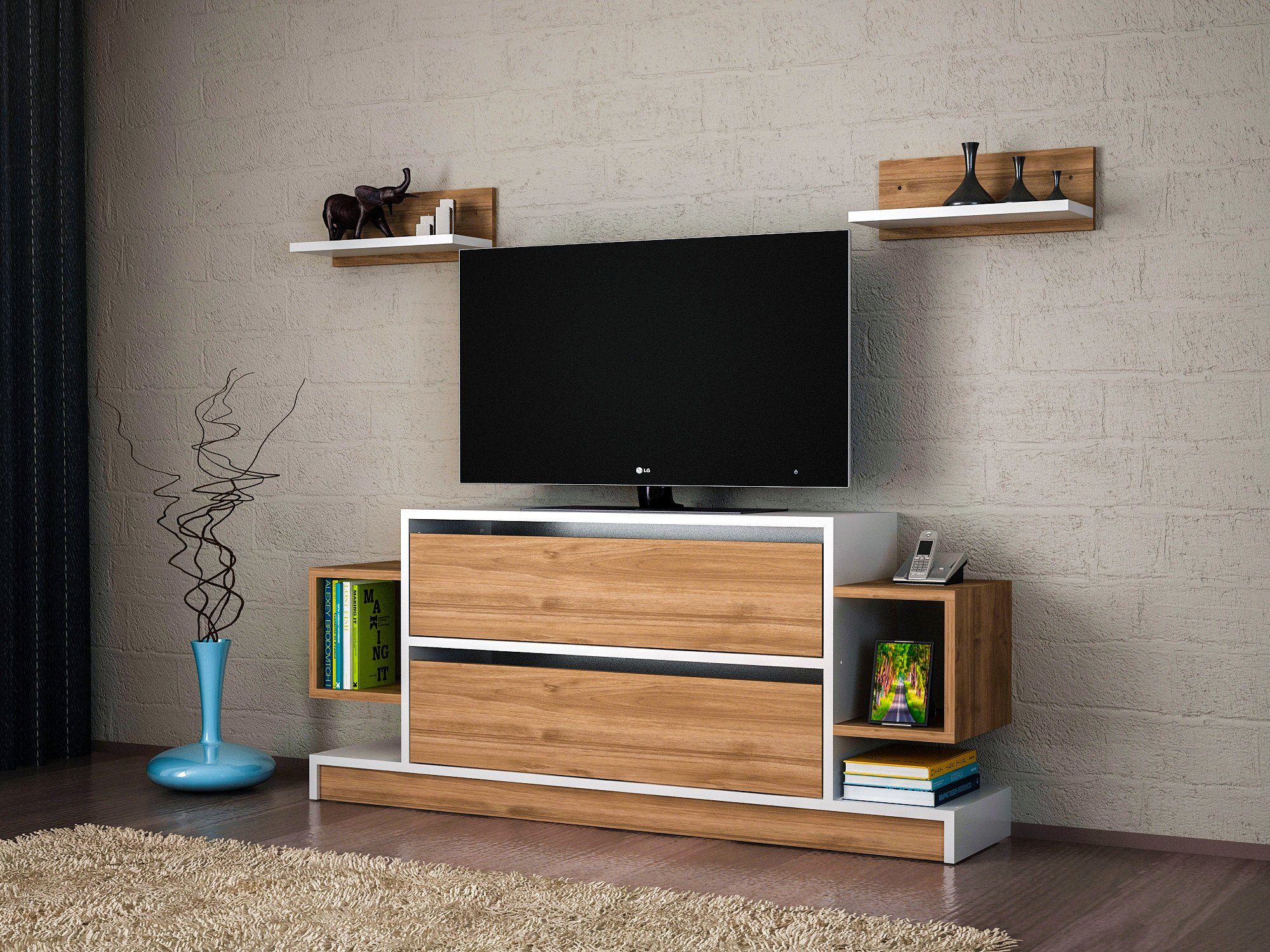 Skye Decor TV-Schrank Schränke, 57,5x134x29,5 cm, 100% Melaminbeschichtete Partikelplatte | TV-Schränke