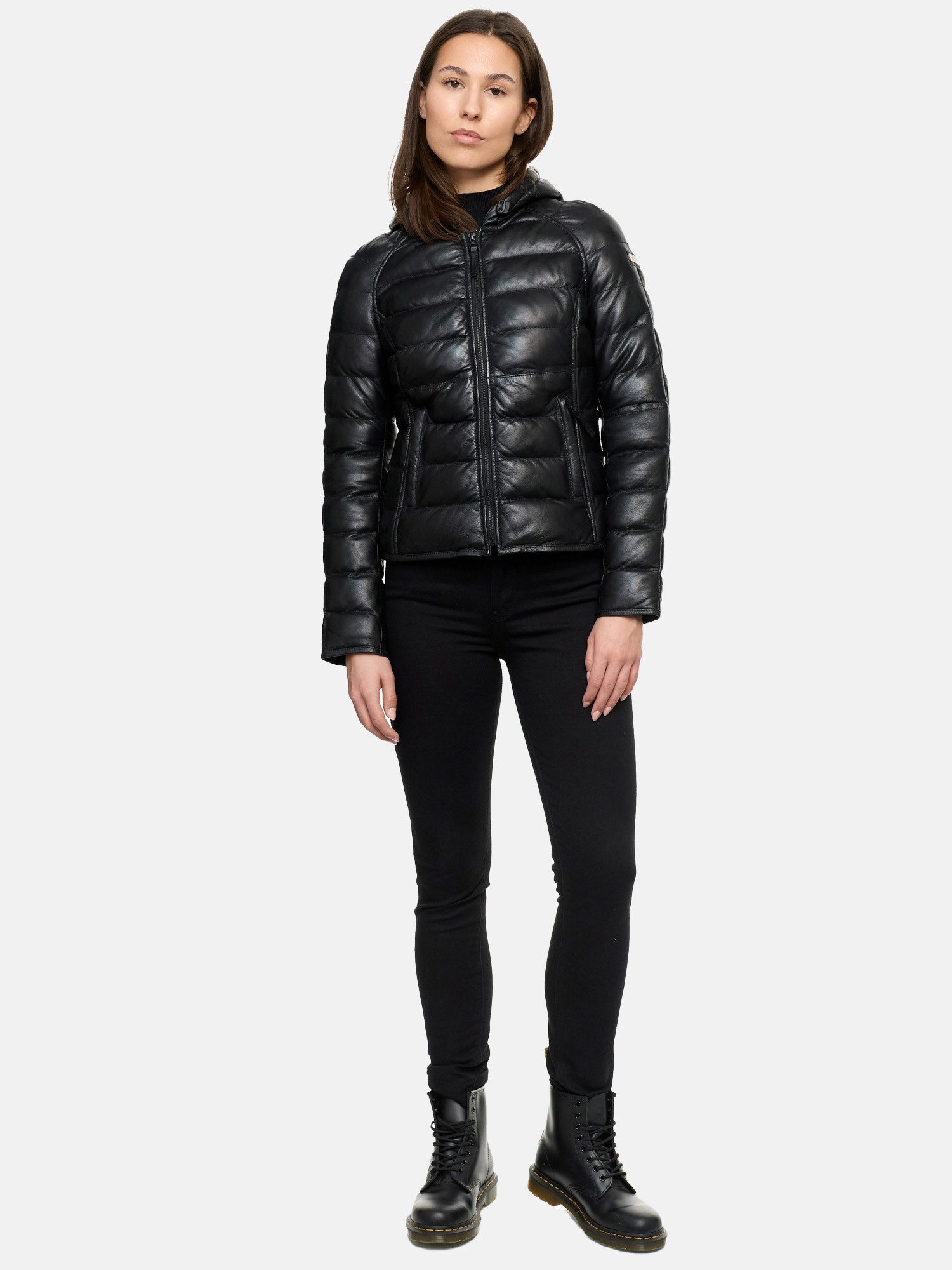 Tazzio Lederjacke F510 im Stepp-Look mit Kapuze günstig online kaufen